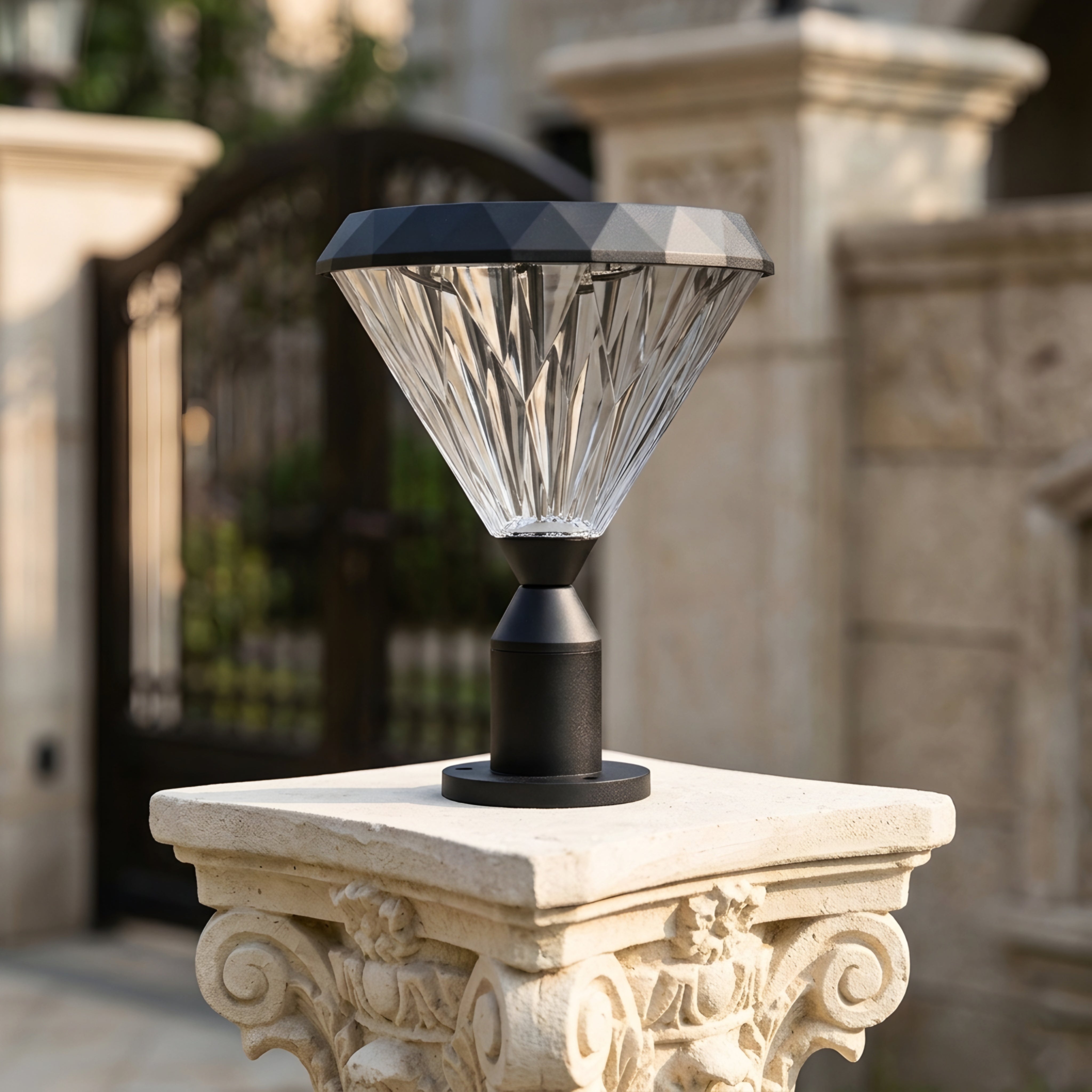 Prismar Solar Post Light – Outdoor Decorative Pillar Lamp LED Garden Pathway Driveway Lighting