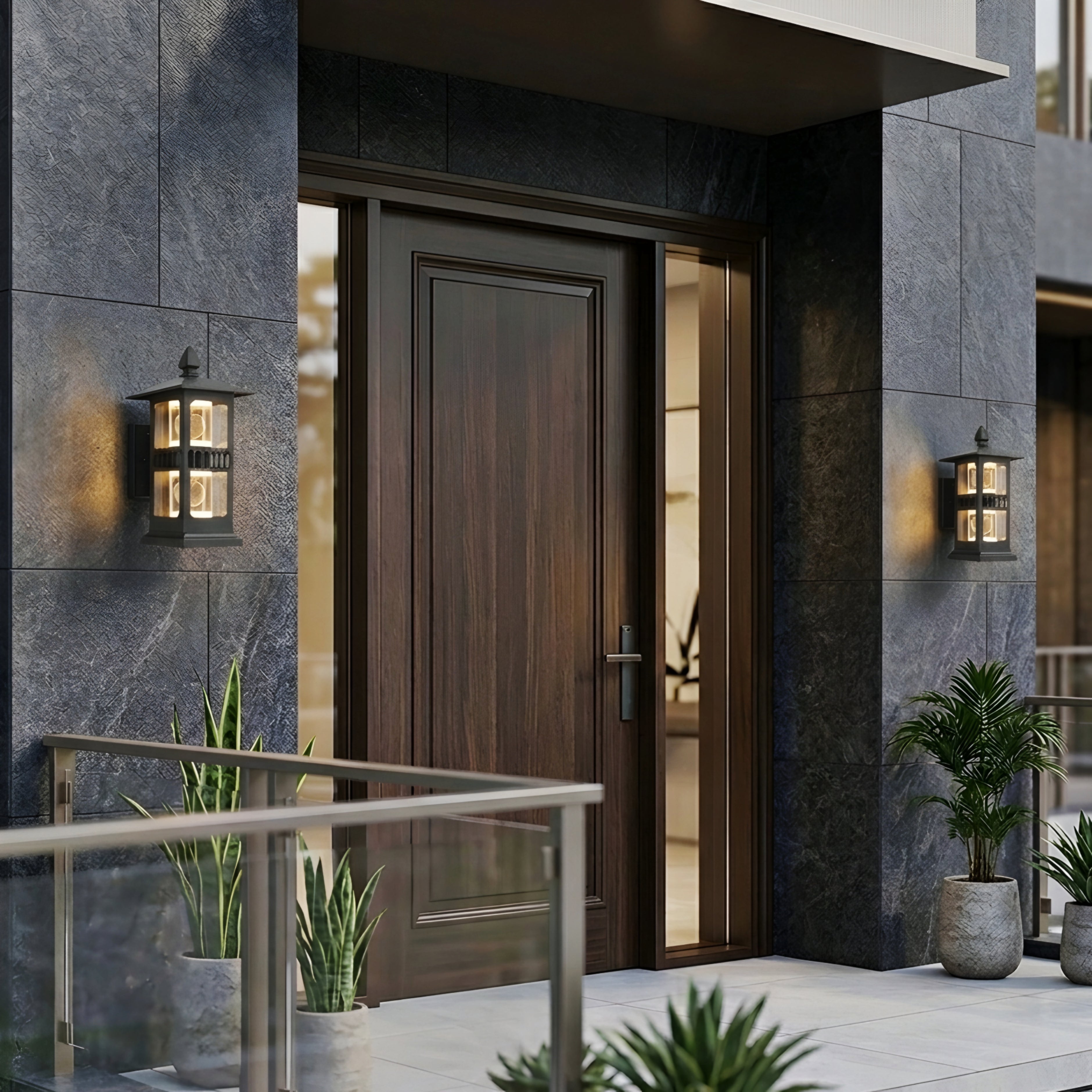 Hexton Pagoda Wall Sconce – Outdoor Wall Mounted Decorative Lantern Black Weatherproof Lighting Fixture