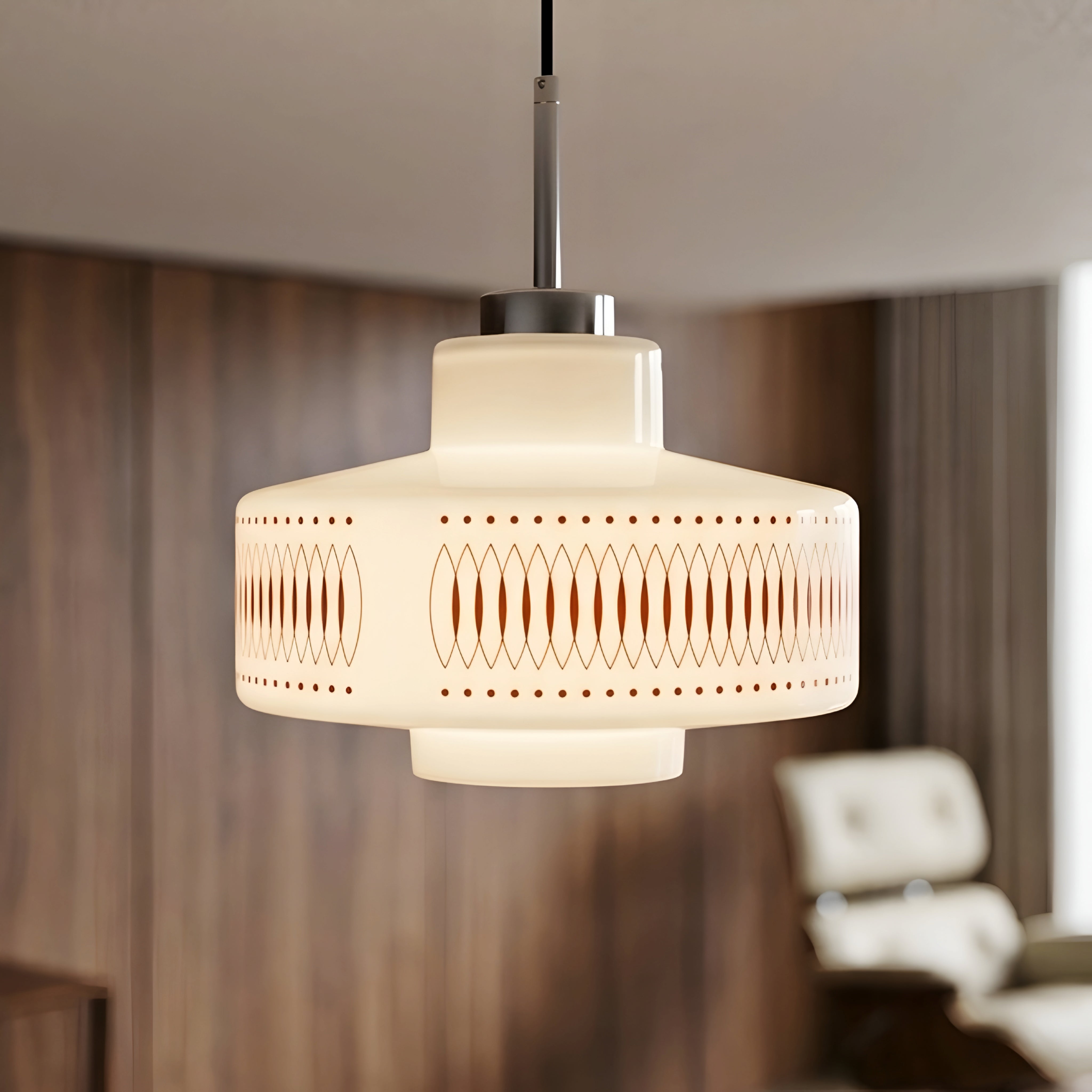 Cortina Tiered Pendant Light – Drum Ceiling Light Fixture Decorative Kitchen Island Dining Room Lighting