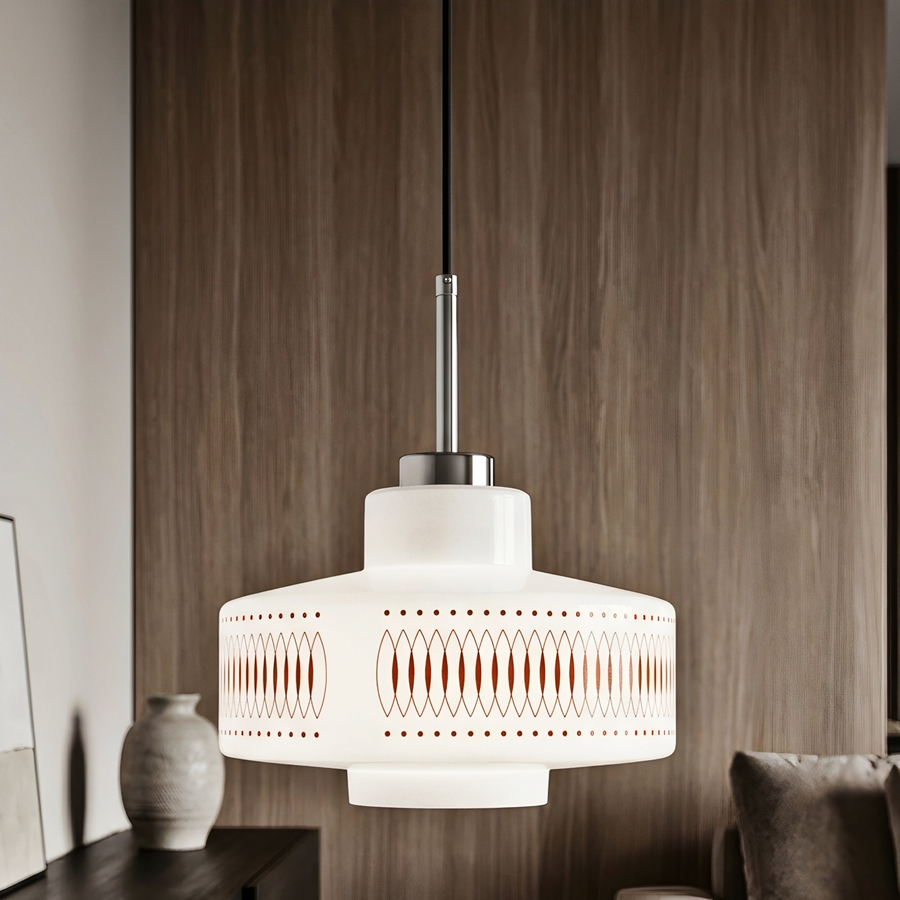 Cortina Tiered Pendant Light – Drum Ceiling Light Fixture Decorative Kitchen Island Dining Room Lighting