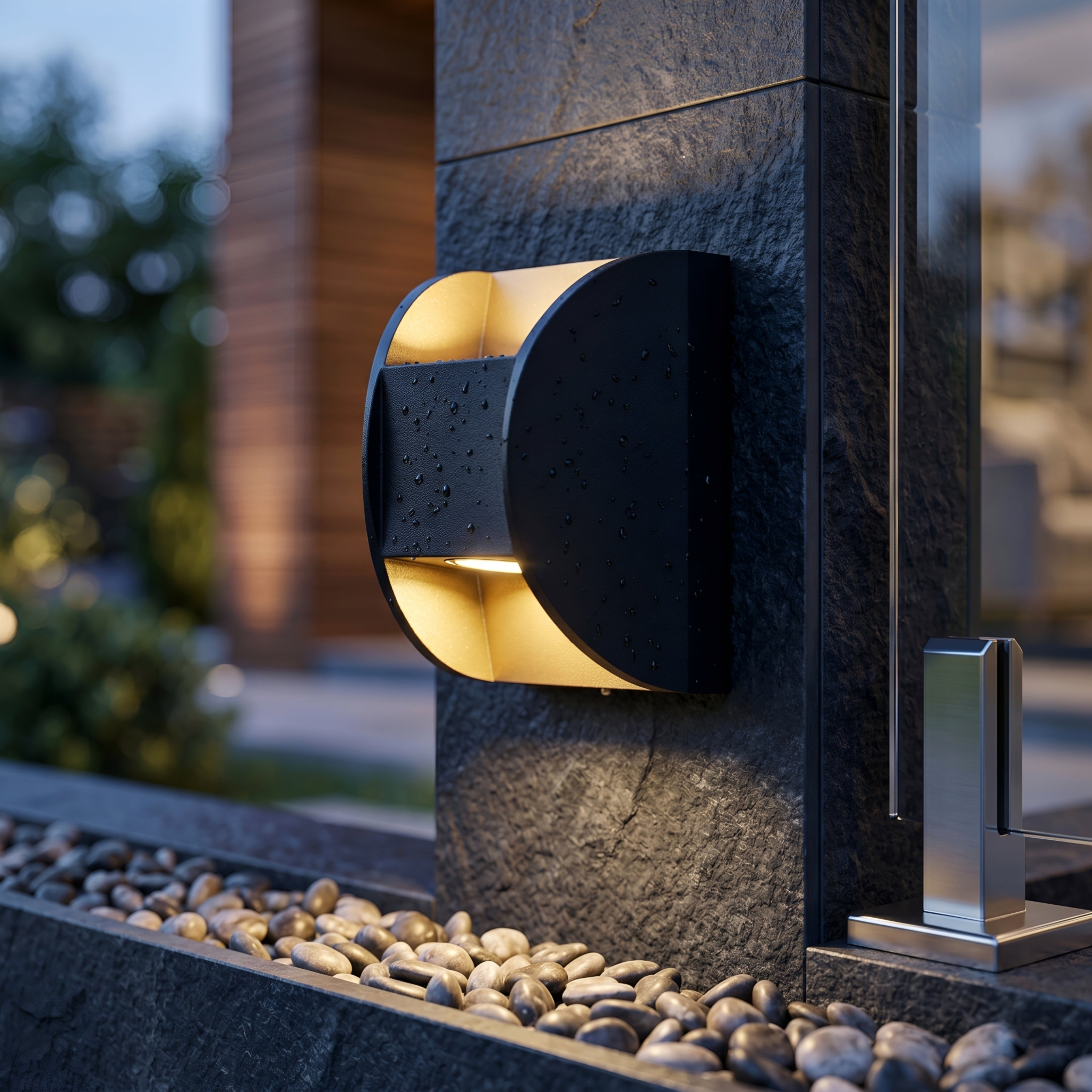 Vexlar Curve Wall Sconce – LED Outdoor Waterproof Modern Black Metal Decorative Lighting Fixture