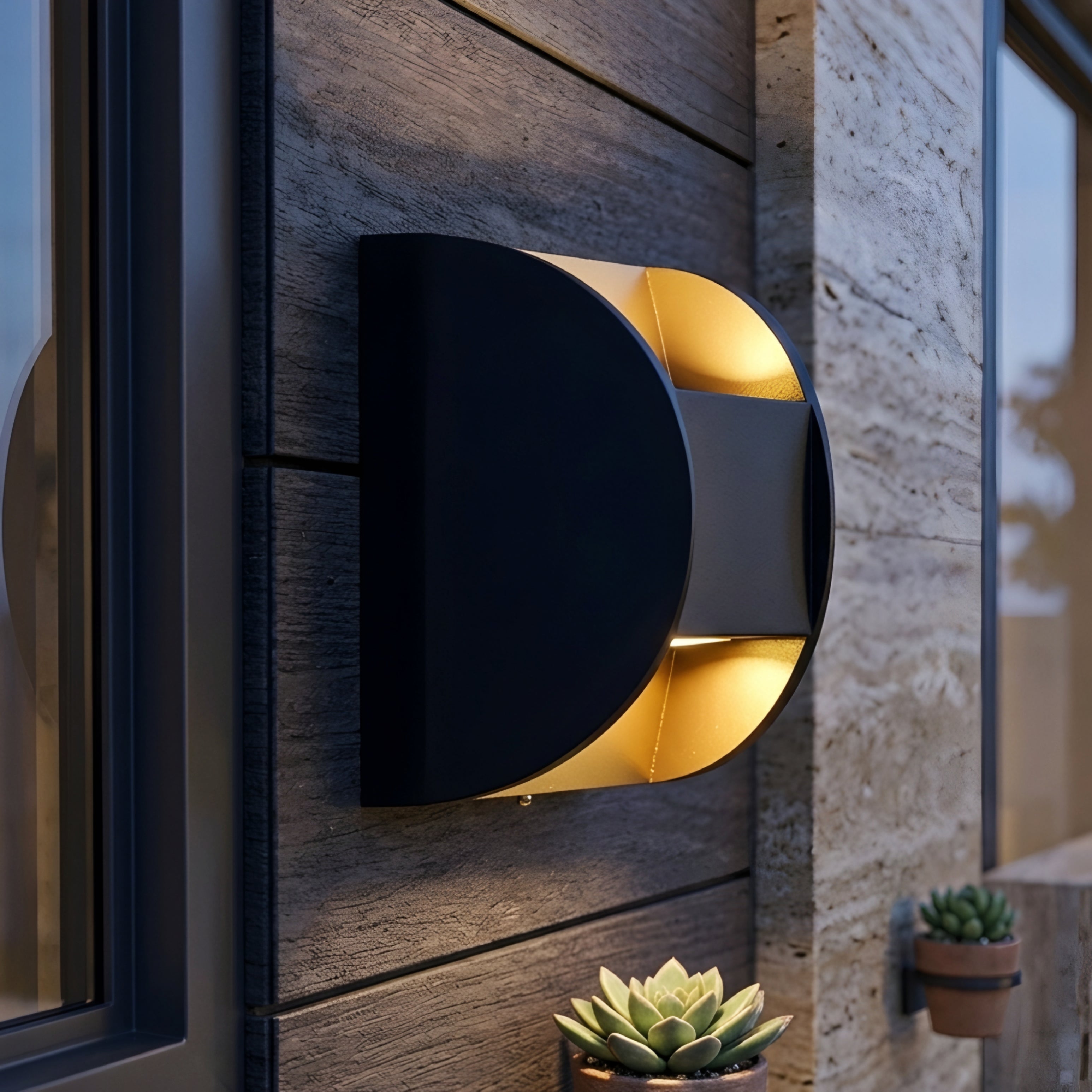 Vexlar Curve Wall Sconce – LED Outdoor Waterproof Modern Black Metal Decorative Lighting Fixture