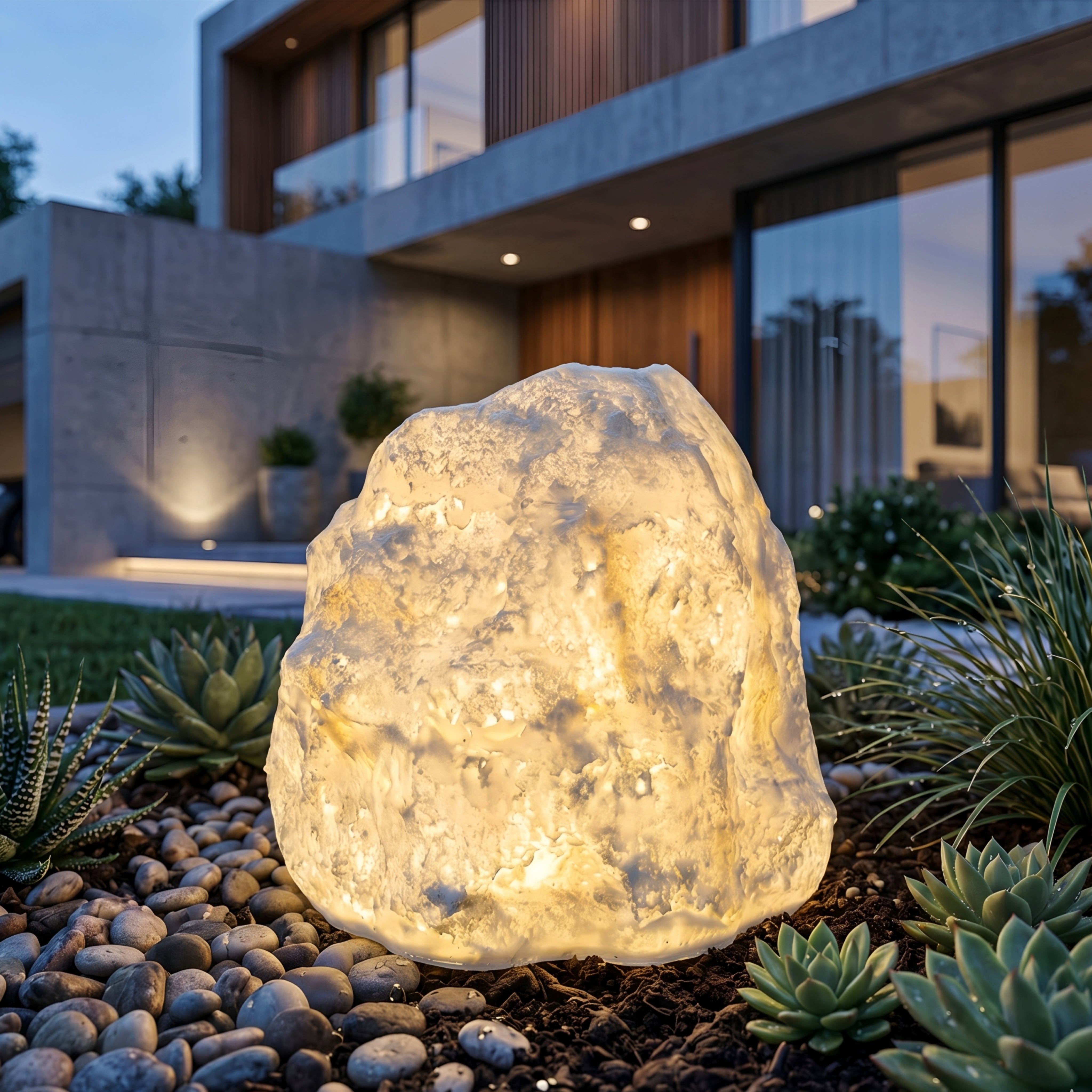 Geolux Stone Floor Lamp – LED Decorative Living Room Bedroom Ambient Light Natural Rock Design