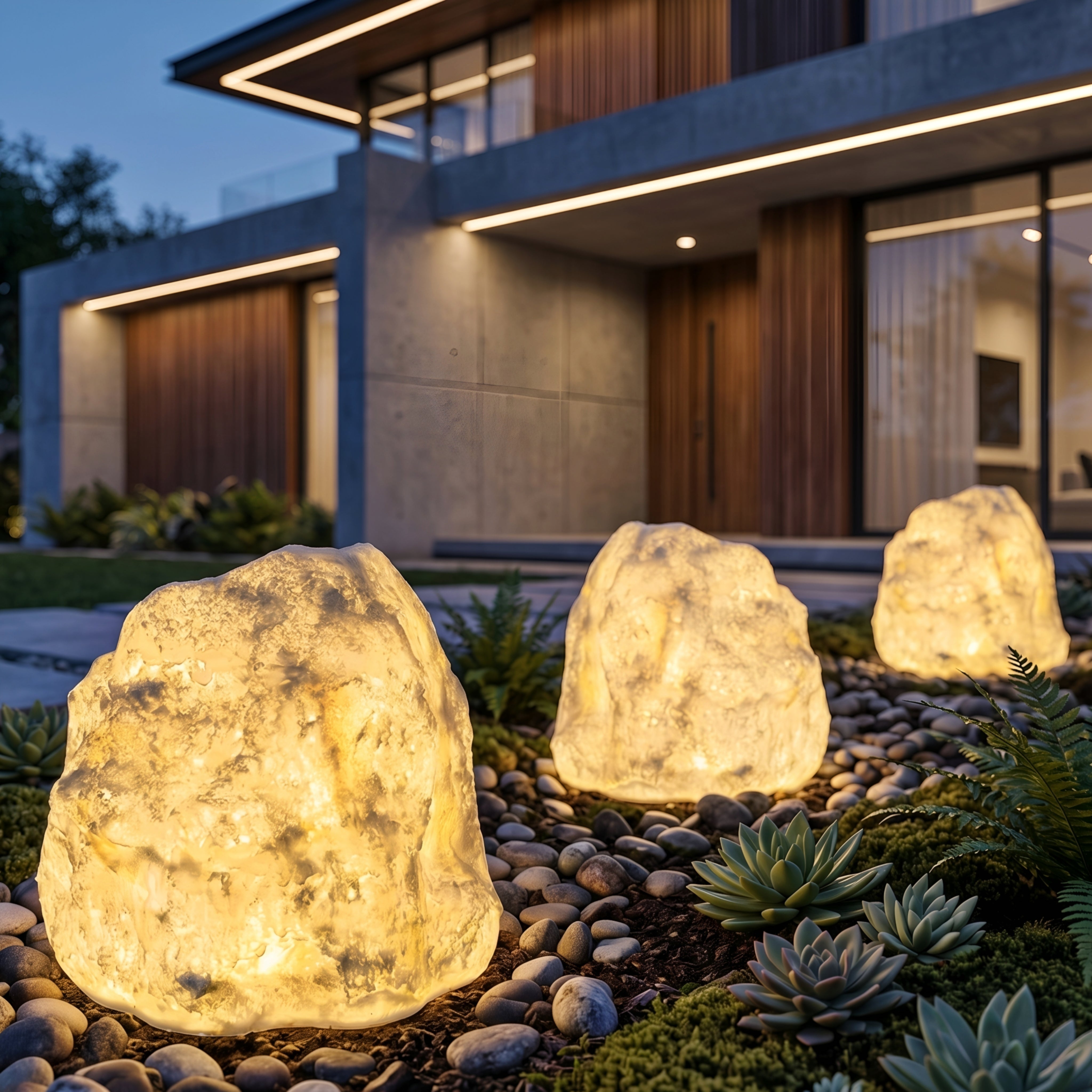 Geolux Stone Floor Lamp – LED Decorative Living Room Bedroom Ambient Light Natural Rock Design