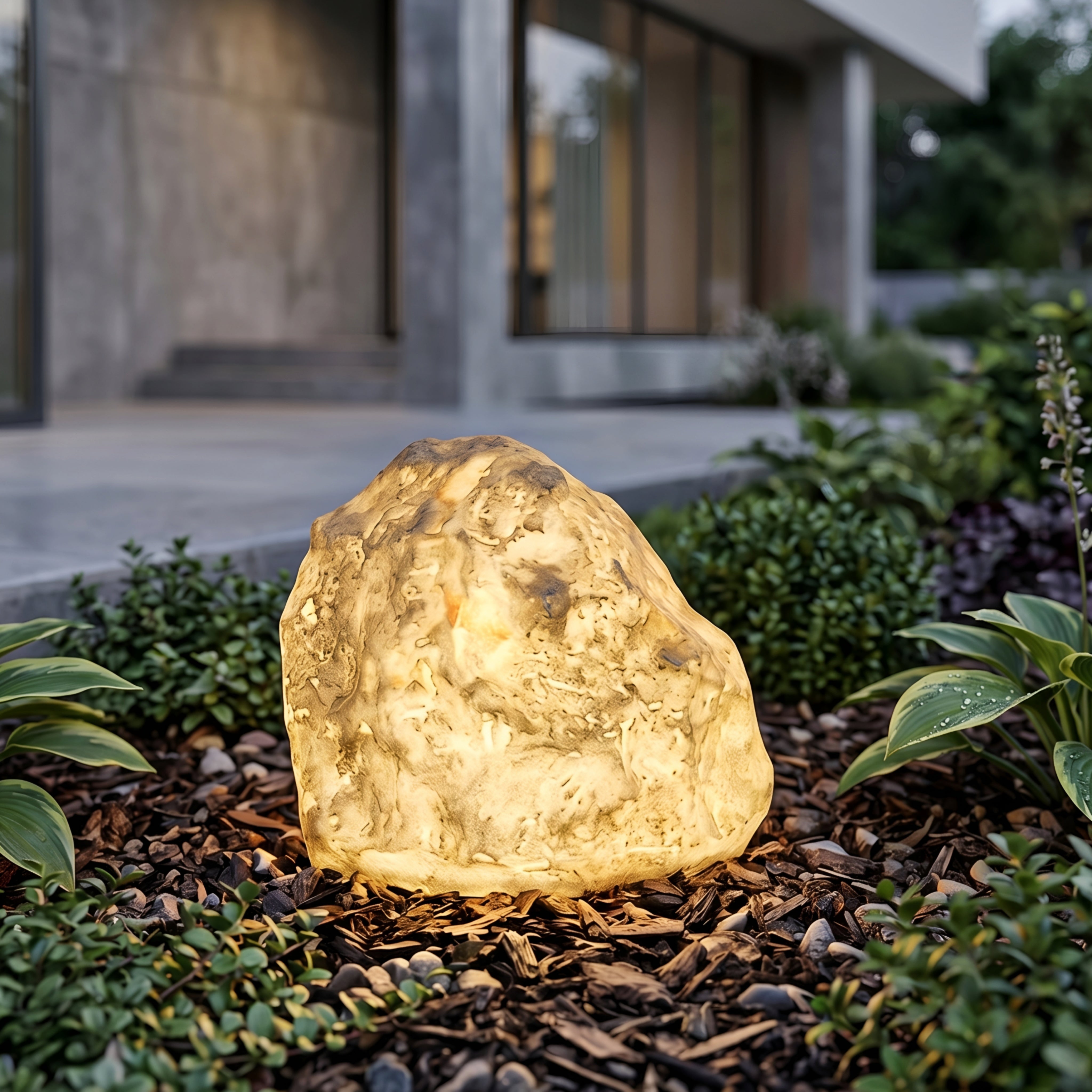 Geolux Stone Floor Lamp – LED Decorative Living Room Bedroom Ambient Light Natural Rock Design