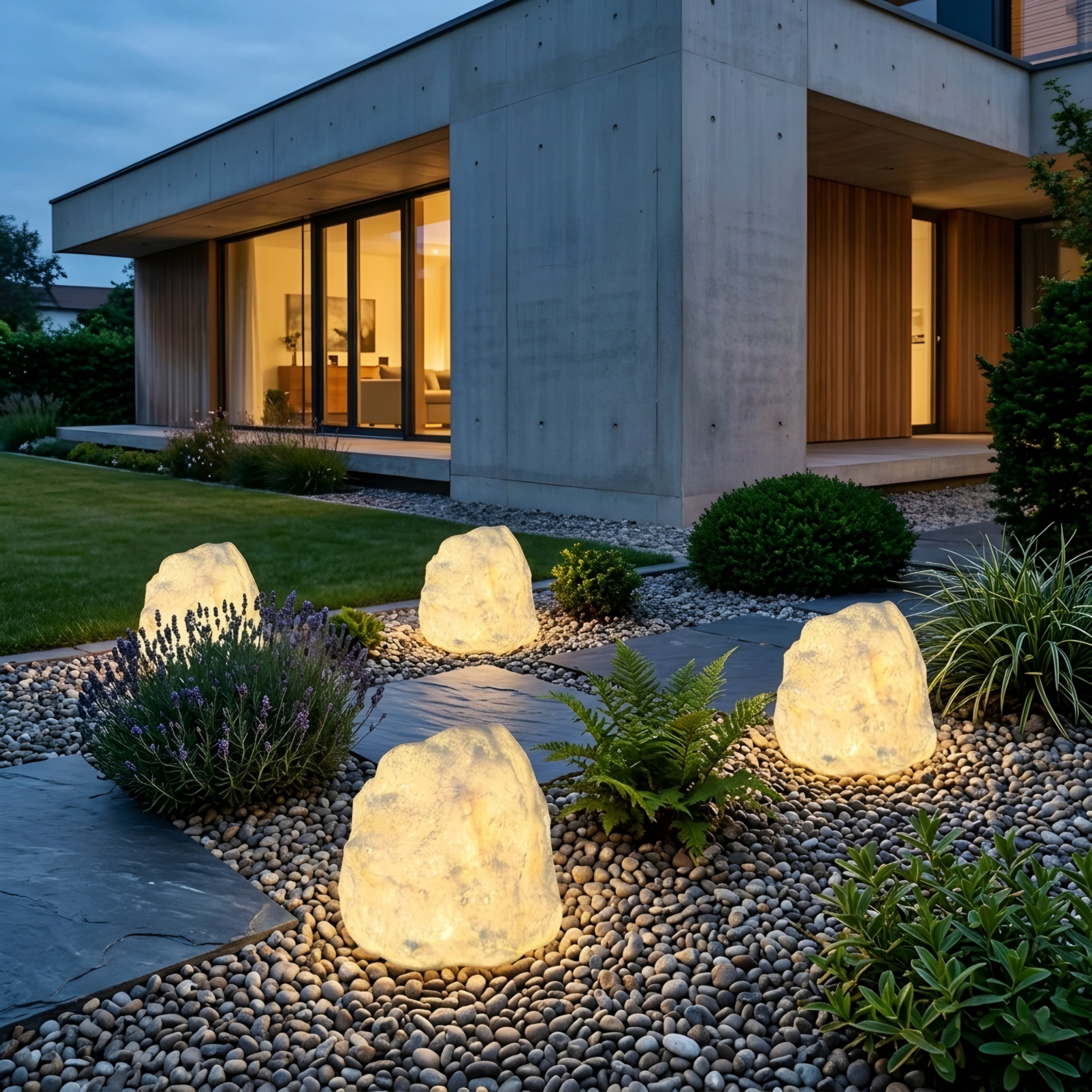 Geolux Stone Floor Lamp – LED Decorative Living Room Bedroom Ambient Light Natural Rock Design