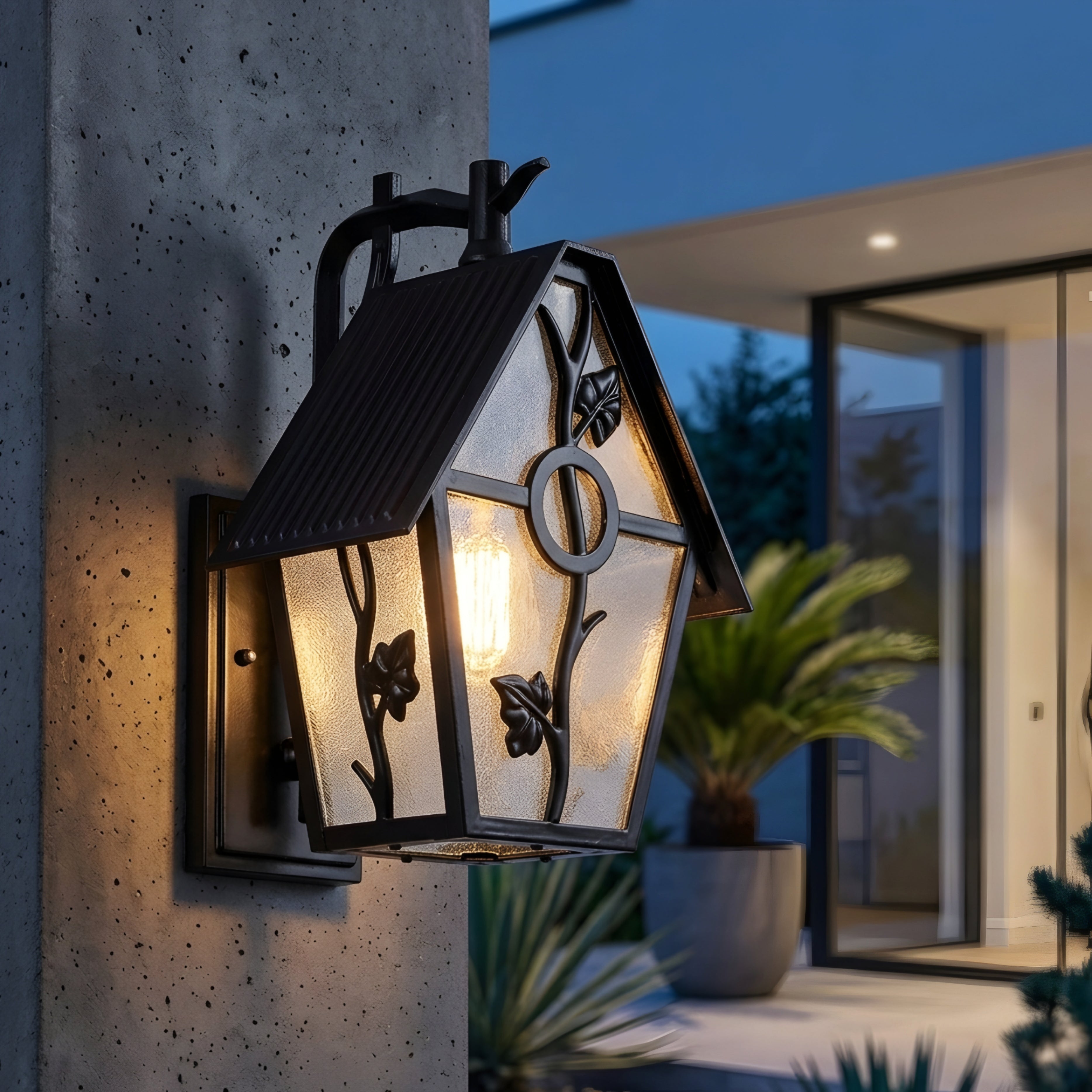 Briarwood Carriage Outdoor Wall Sconce – Rustic Lantern Style Decorative Lighting Fixture Patio Entryway