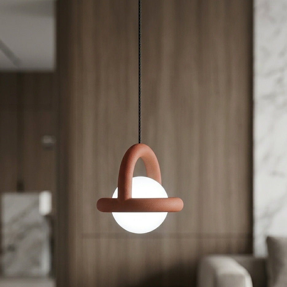 Helion Arc Pendant Light – Modern Black Metal Globe Sphere Hanging Ceiling Lighting Fixture Bedroom Dining Room