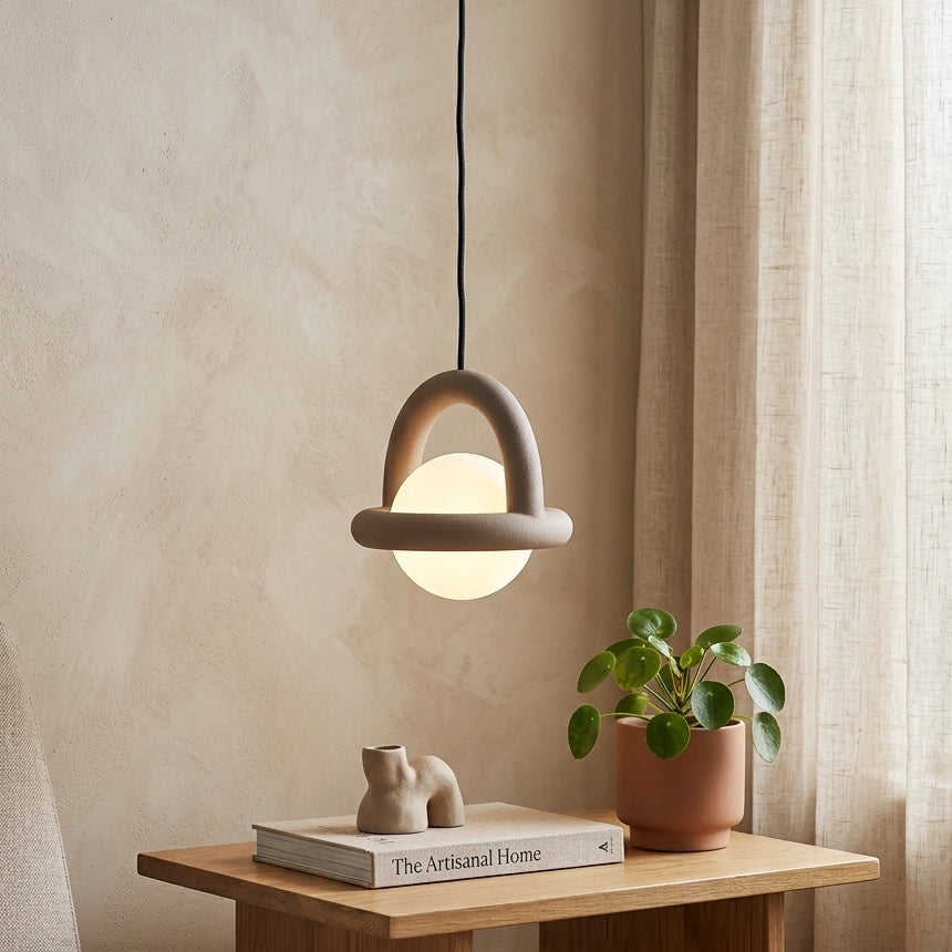 Helion Arc Pendant Light – Modern Black Metal Globe Sphere Hanging Ceiling Lighting Fixture Bedroom Dining Room