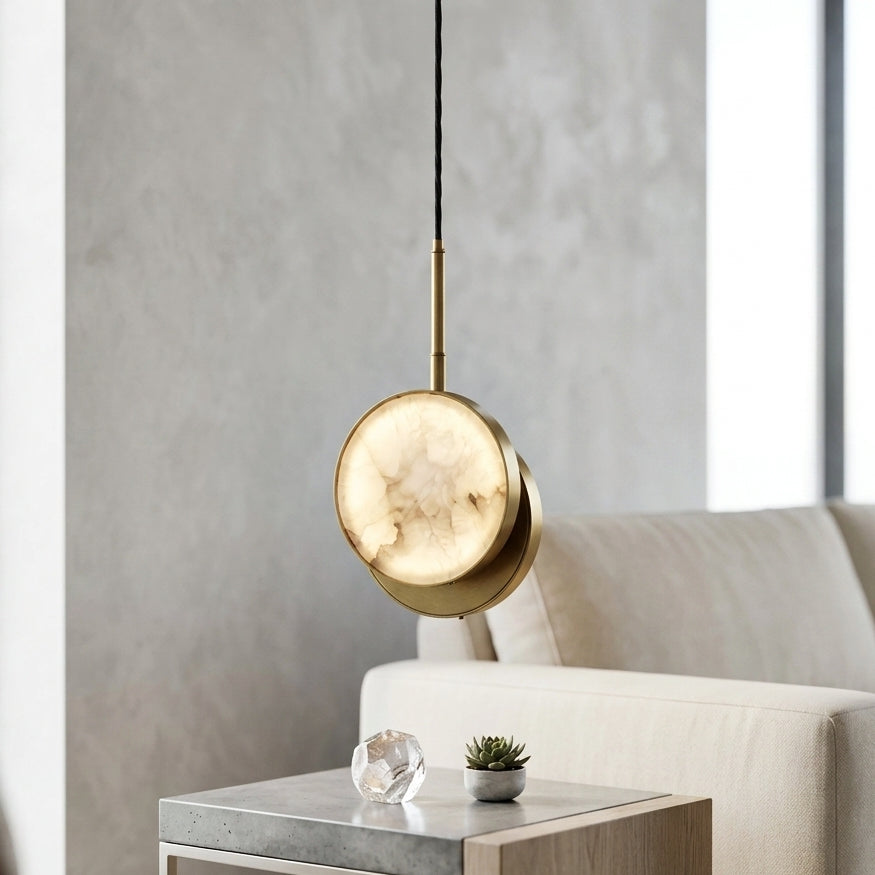 Orbiso Globe Pendant Light – Modern Brass LED Round Sphere Hanging Ceiling Fixture Dining Kitchen Island
