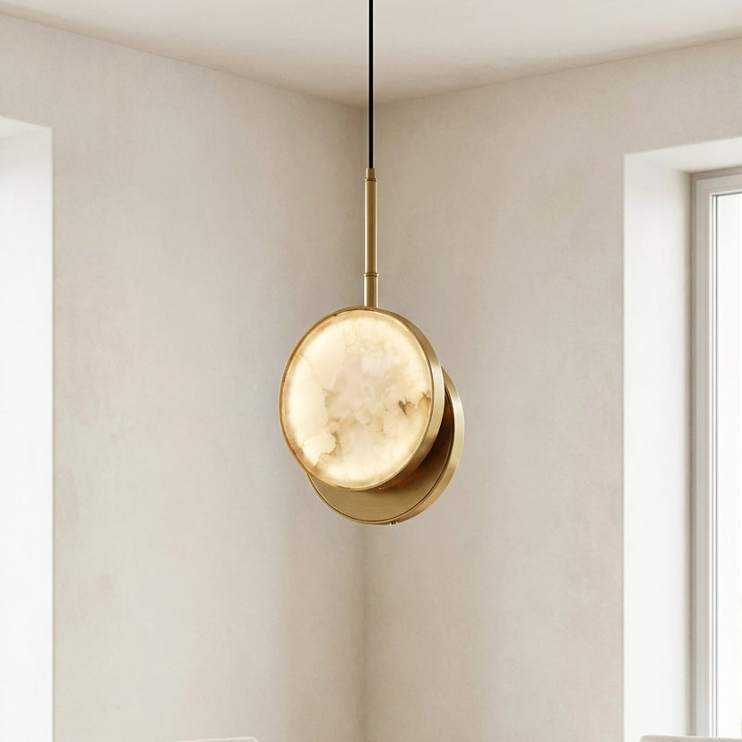 Orbiso Globe Pendant Light – Modern Brass LED Round Sphere Hanging Ceiling Fixture Dining Kitchen Island