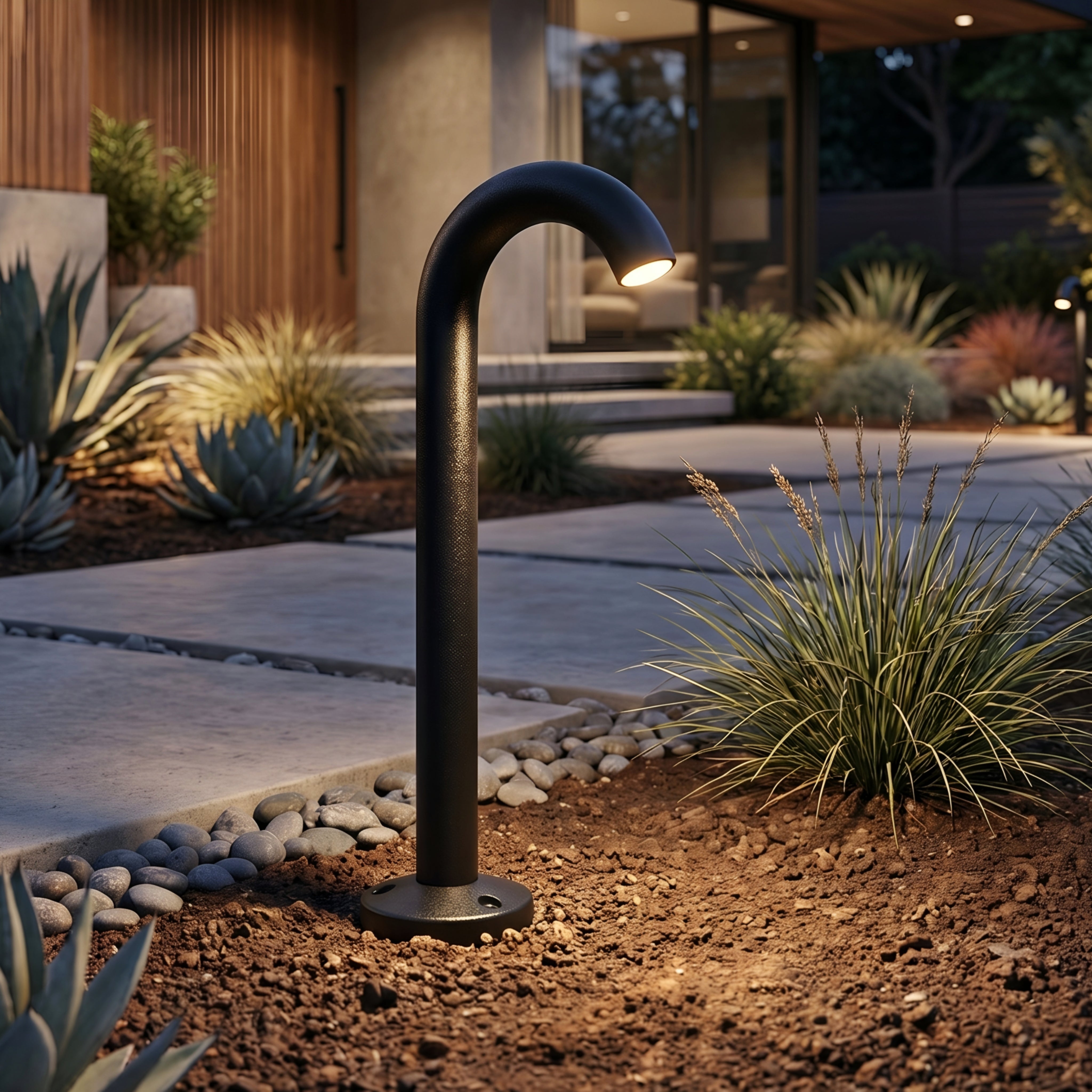 Cravox Bollard Light – LED Outdoor Pathway Lighting Modern Black Metal Garden Landscape Lamp