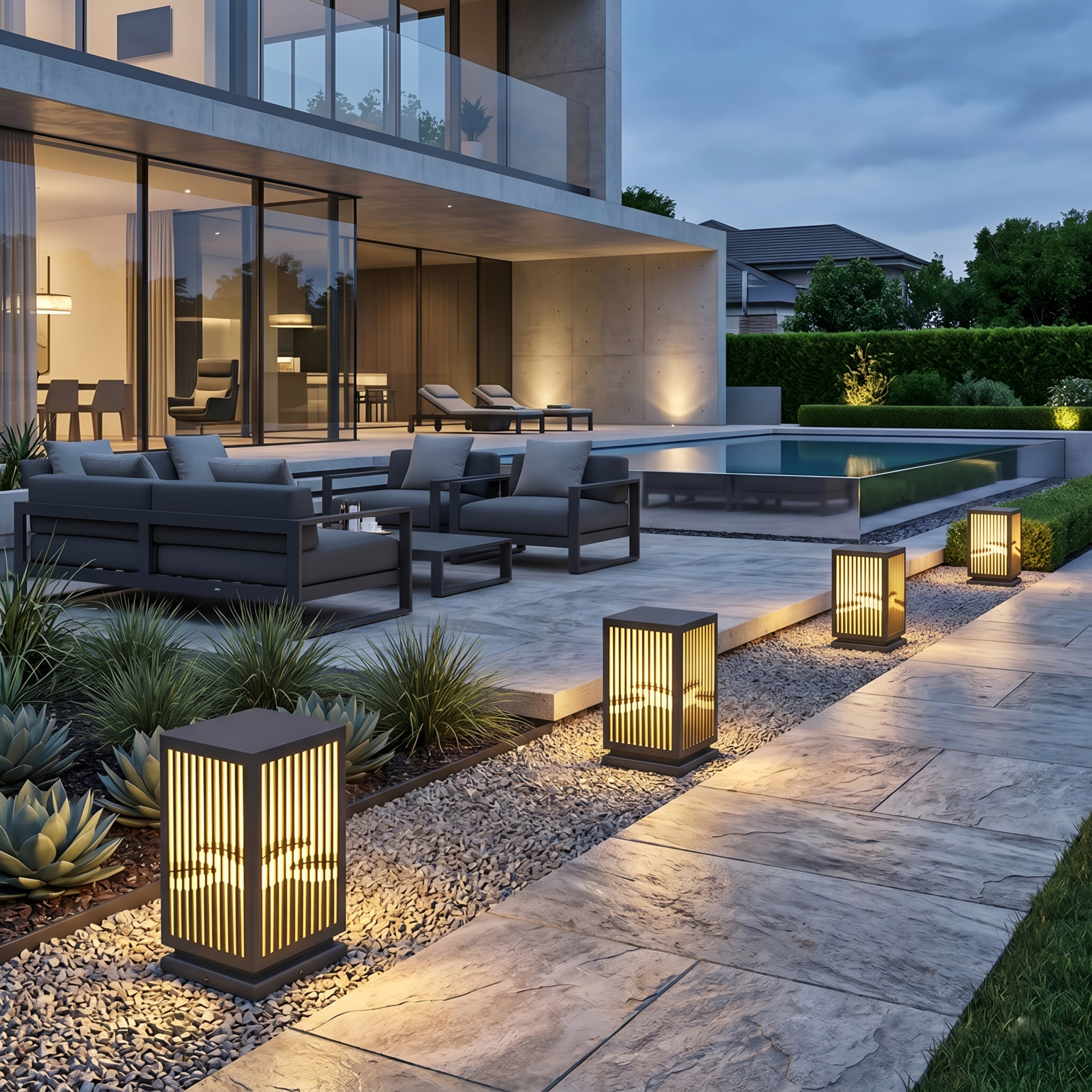 Vertara Bollard Light – LED Outdoor Pathway Decorative Landscape Lighting Modern Patio Garden Driveway