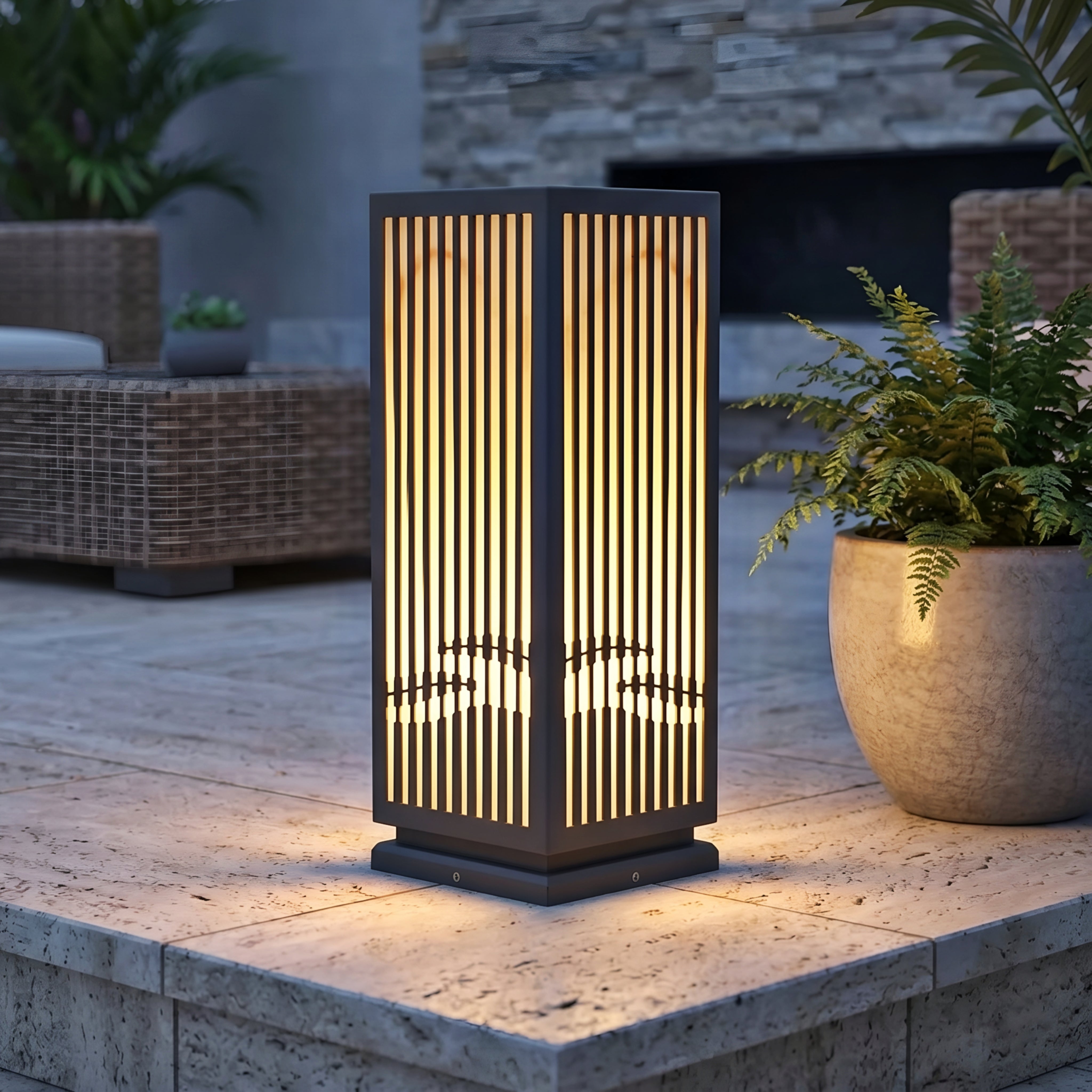 Vertara Bollard Light – LED Outdoor Pathway Decorative Landscape Lighting Modern Patio Garden Driveway