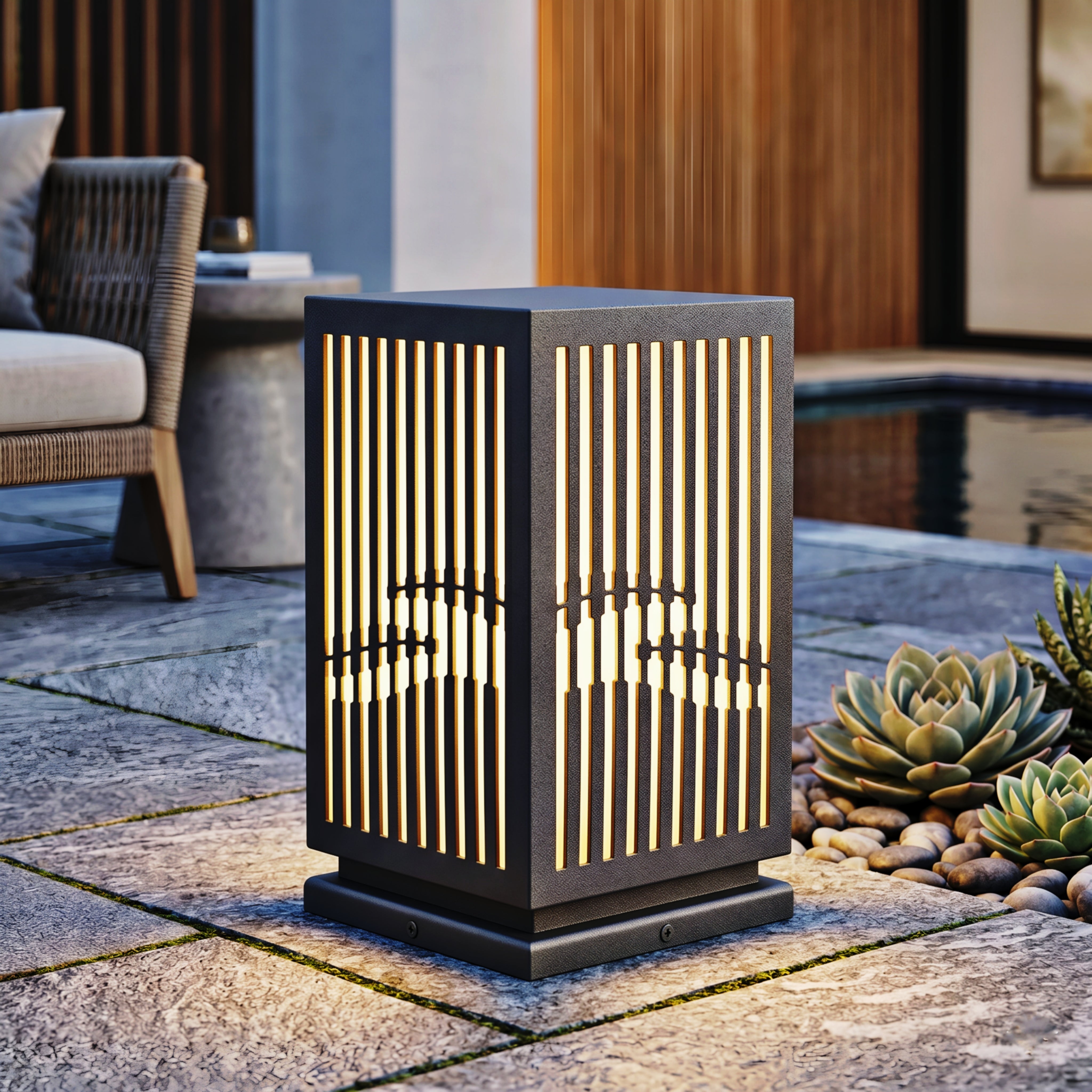 Vertara Bollard Light – LED Outdoor Pathway Decorative Landscape Lighting Modern Patio Garden Driveway