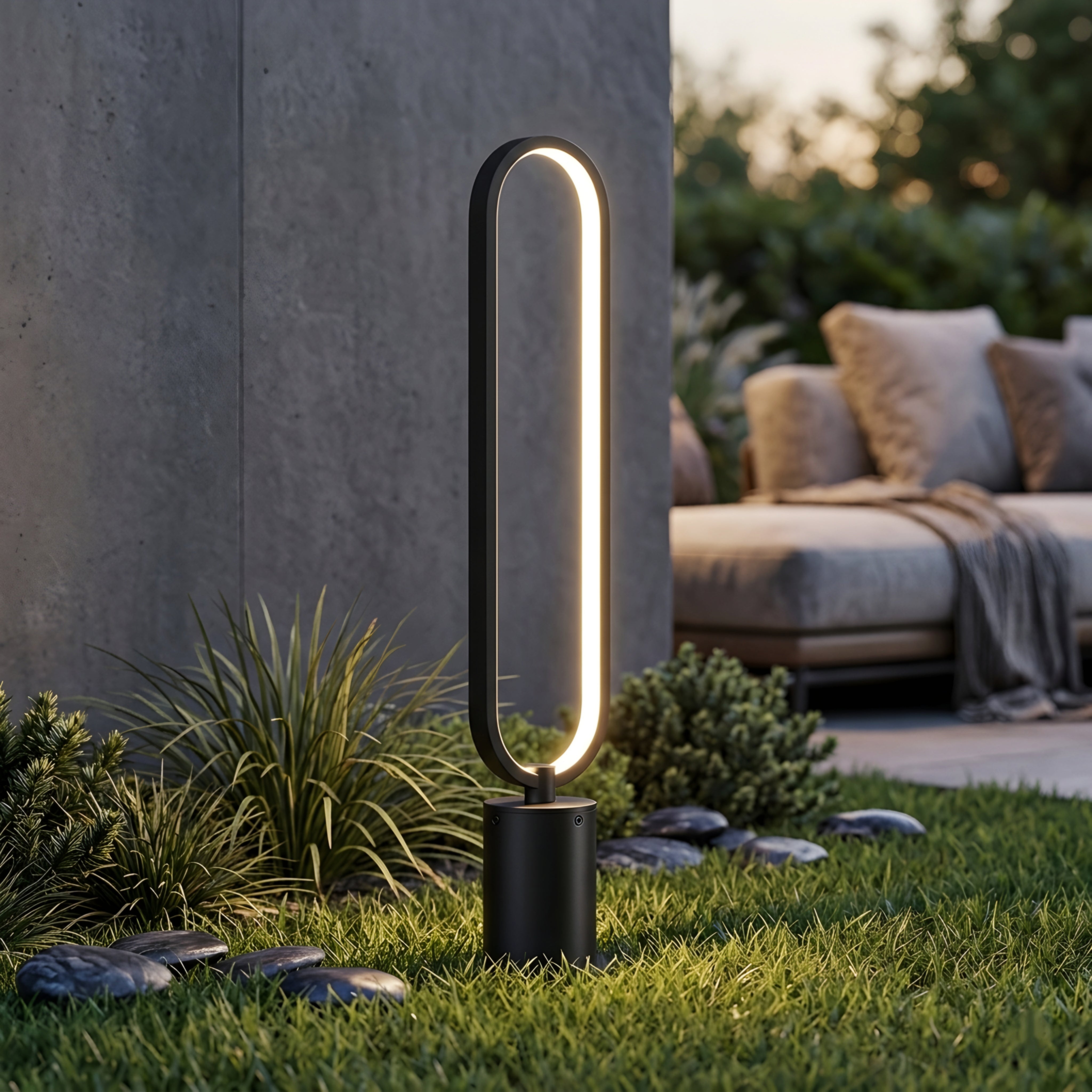 Rine Hoop Floor Lamp – LED Decorative Lighting Living Room Modern Oval Metal Standing Light