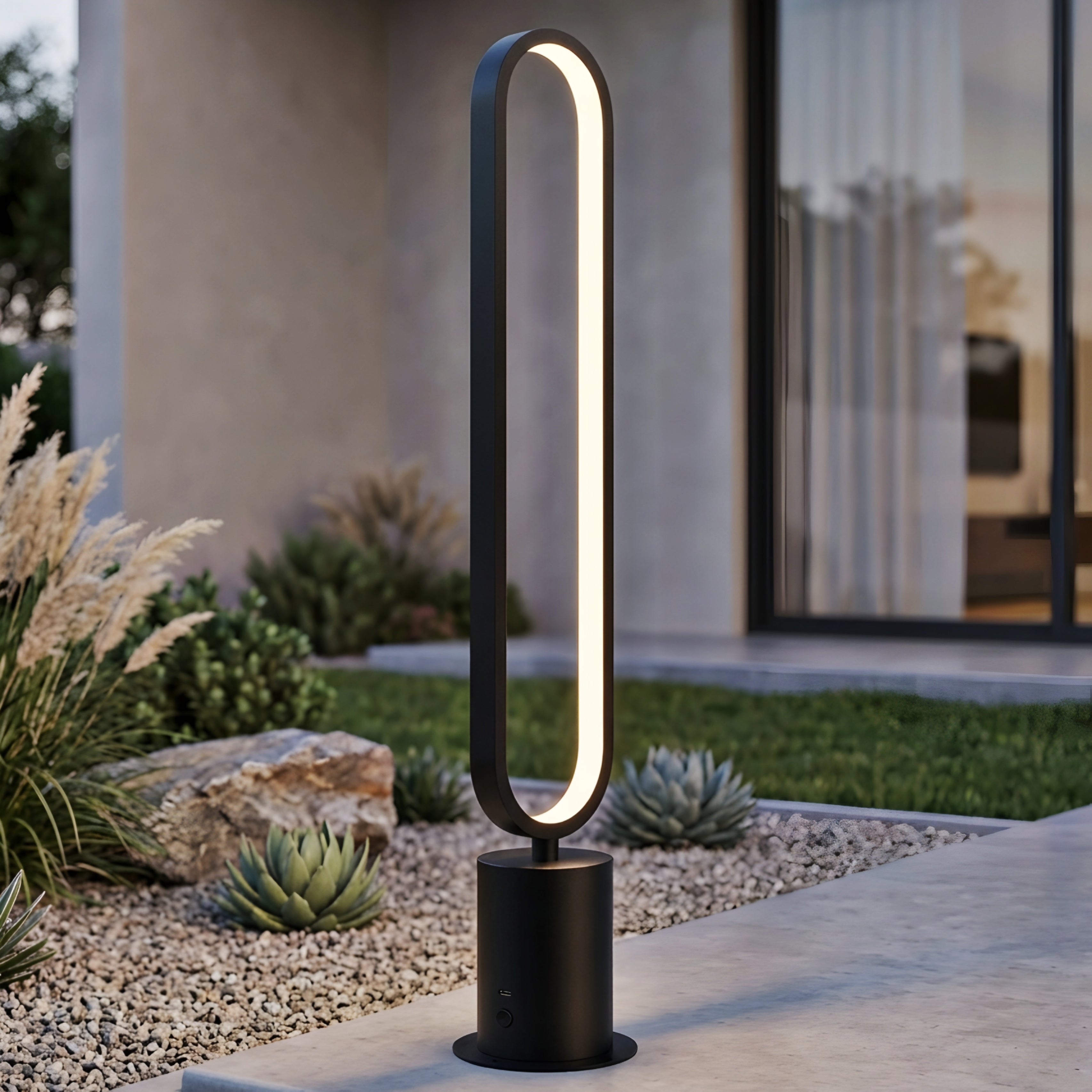 Rine Hoop Floor Lamp – LED Decorative Lighting Living Room Modern Oval Metal Standing Light