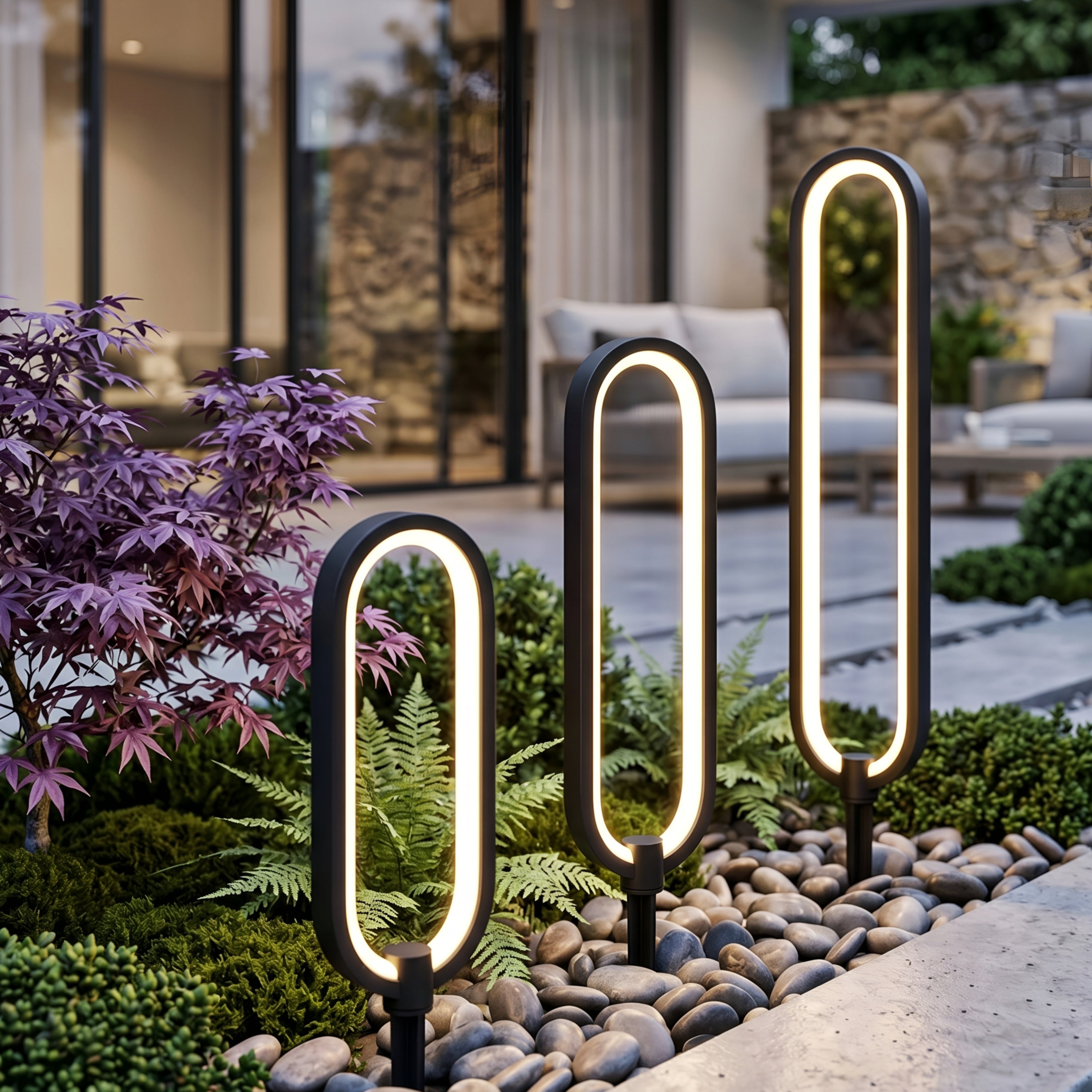 Rine Hoop Floor Lamp – LED Decorative Lighting Living Room Modern Oval Metal Standing Light