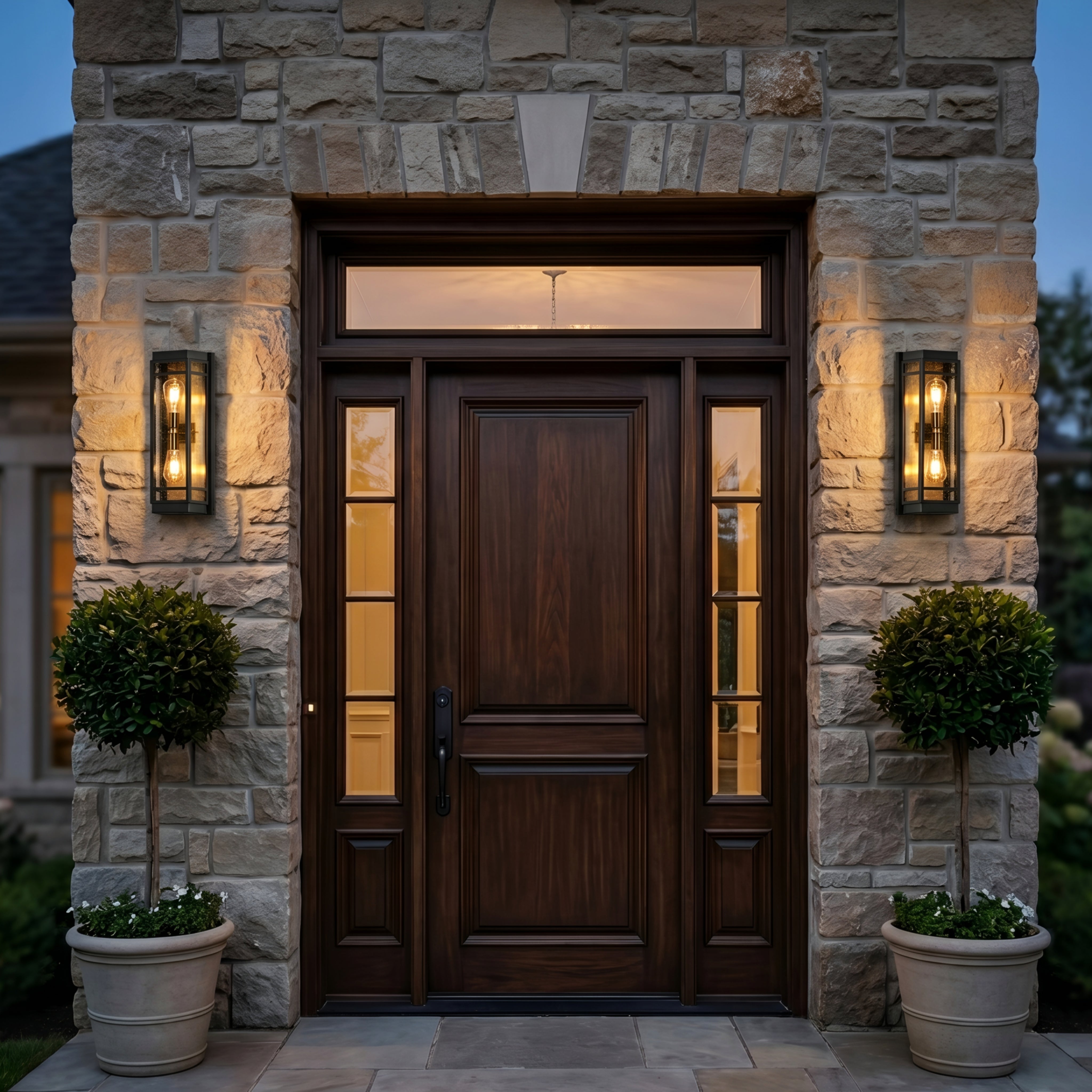Cagaris Frame Wall Sconce – Outdoor Black Metal Glass Cage Decorative Lighting Patio Entryway