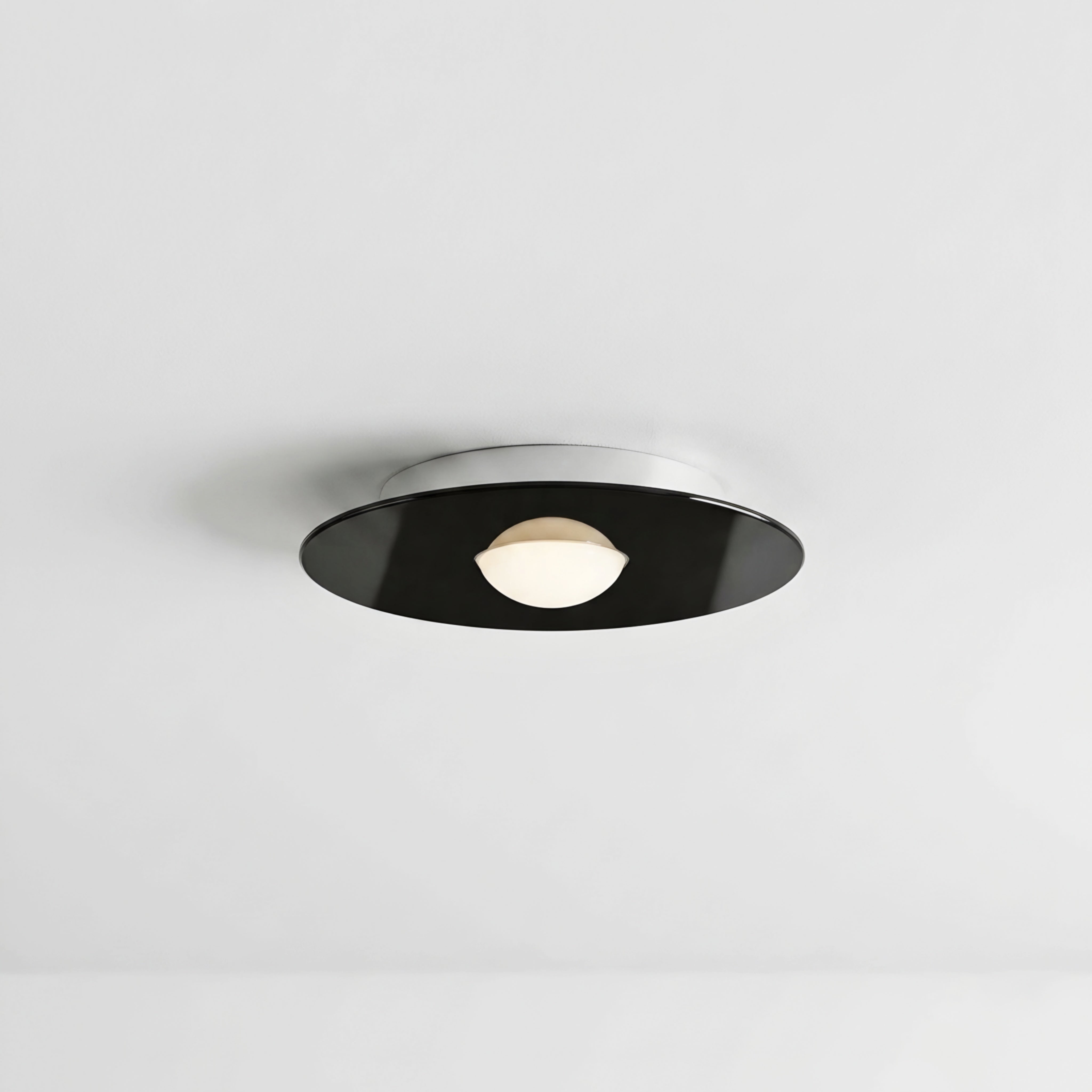 Orbix Tri Ceiling Light – LED Modern Flush Mount Adjustable Disc Black Chrome Kitchen Living Room