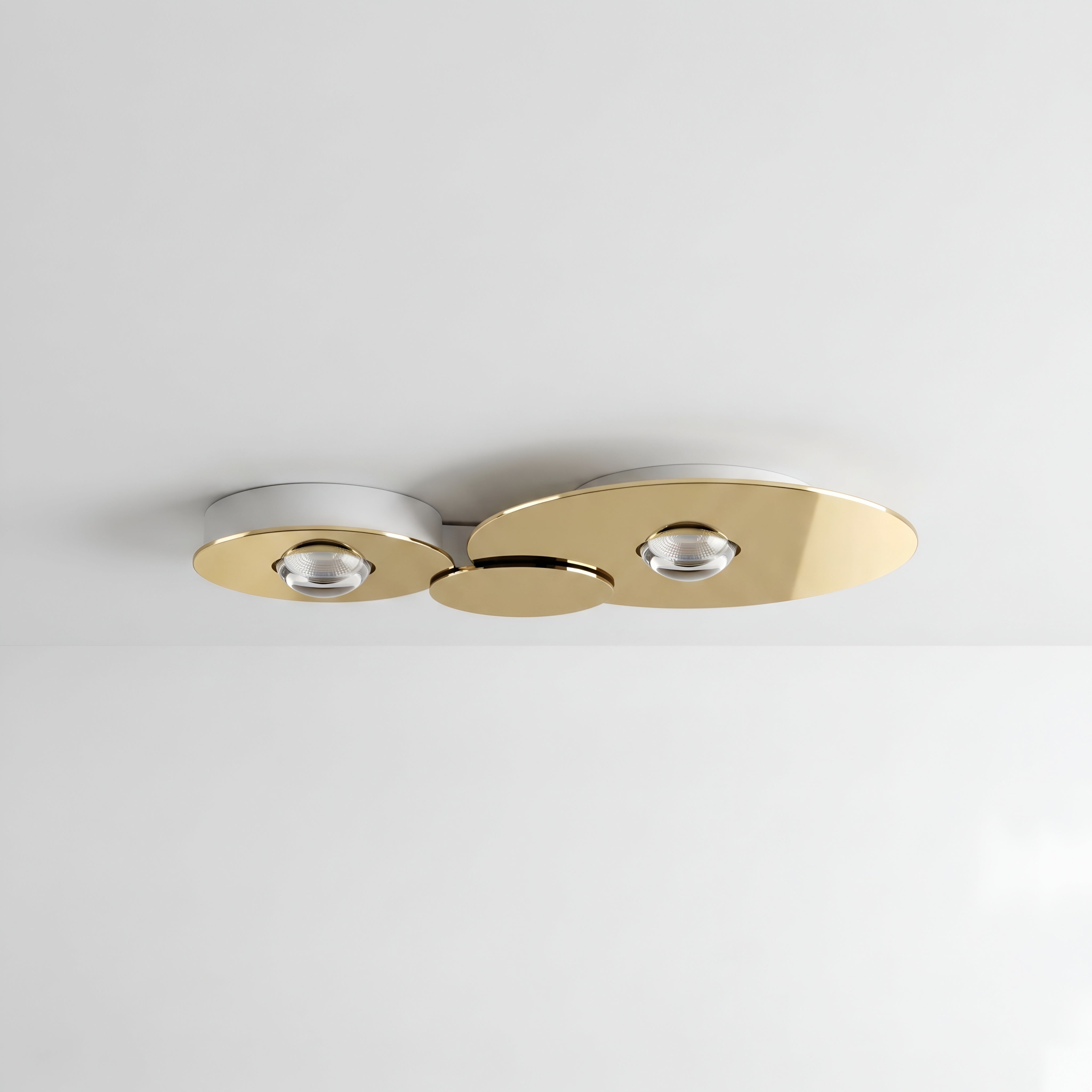 Orbix Tri Ceiling Light – LED Modern Flush Mount Adjustable Disc Black Chrome Kitchen Living Room