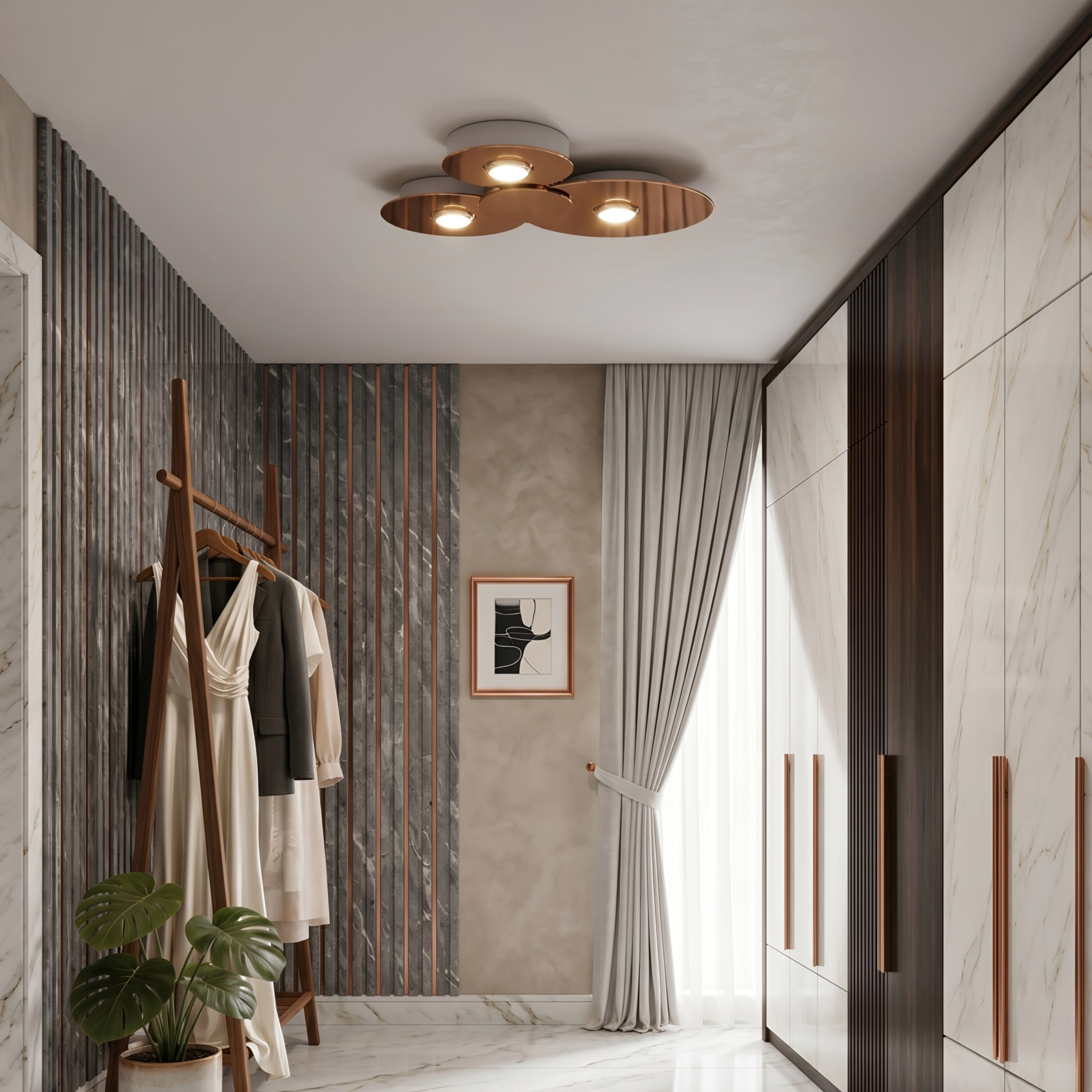 Orbix Tri Ceiling Light – LED Modern Flush Mount Adjustable Disc Black Chrome Kitchen Living Room