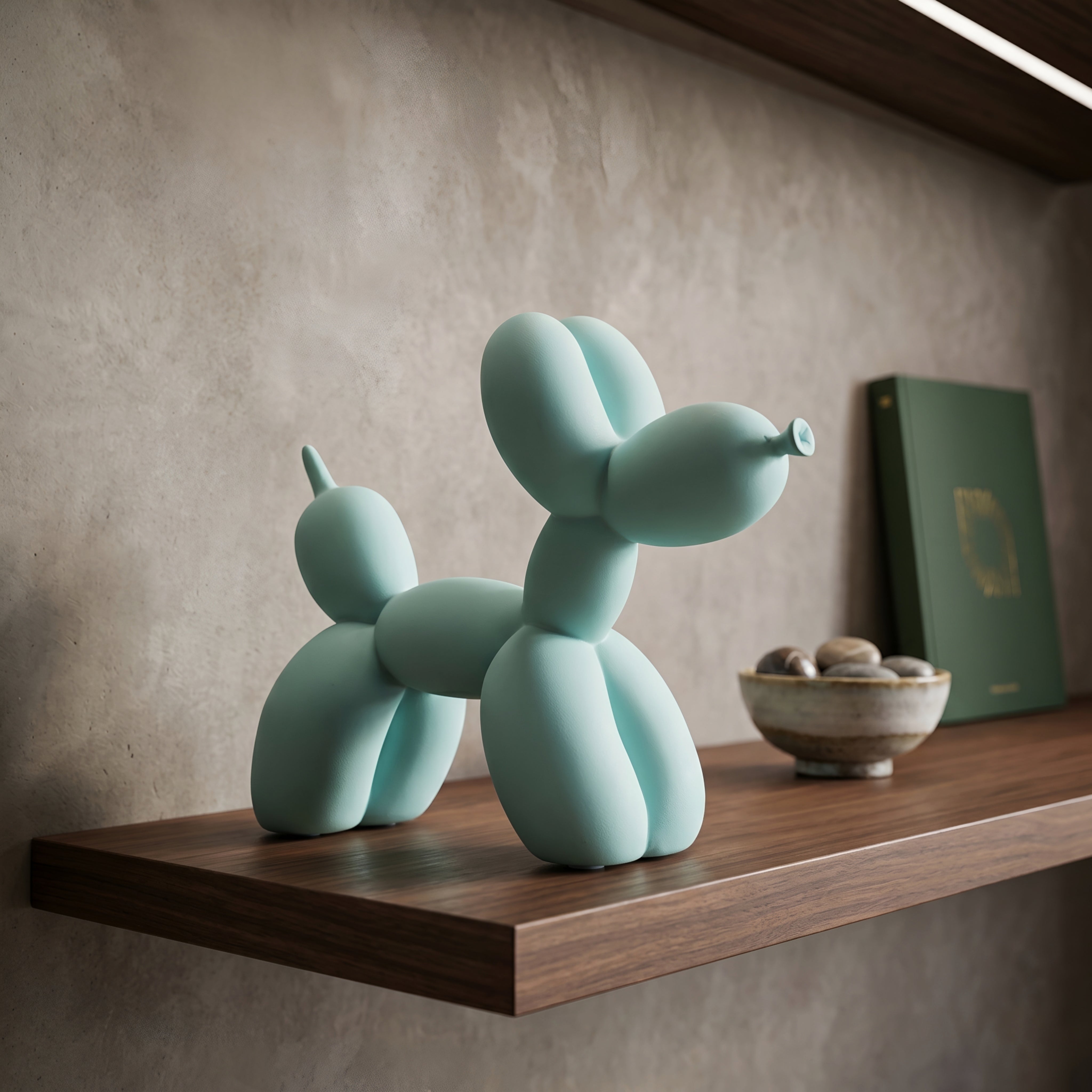 Ballooni Pup Sculpture – Modern Balloon Dog Decorative Art Figurine Living Room Bedroom Shelf Decor
