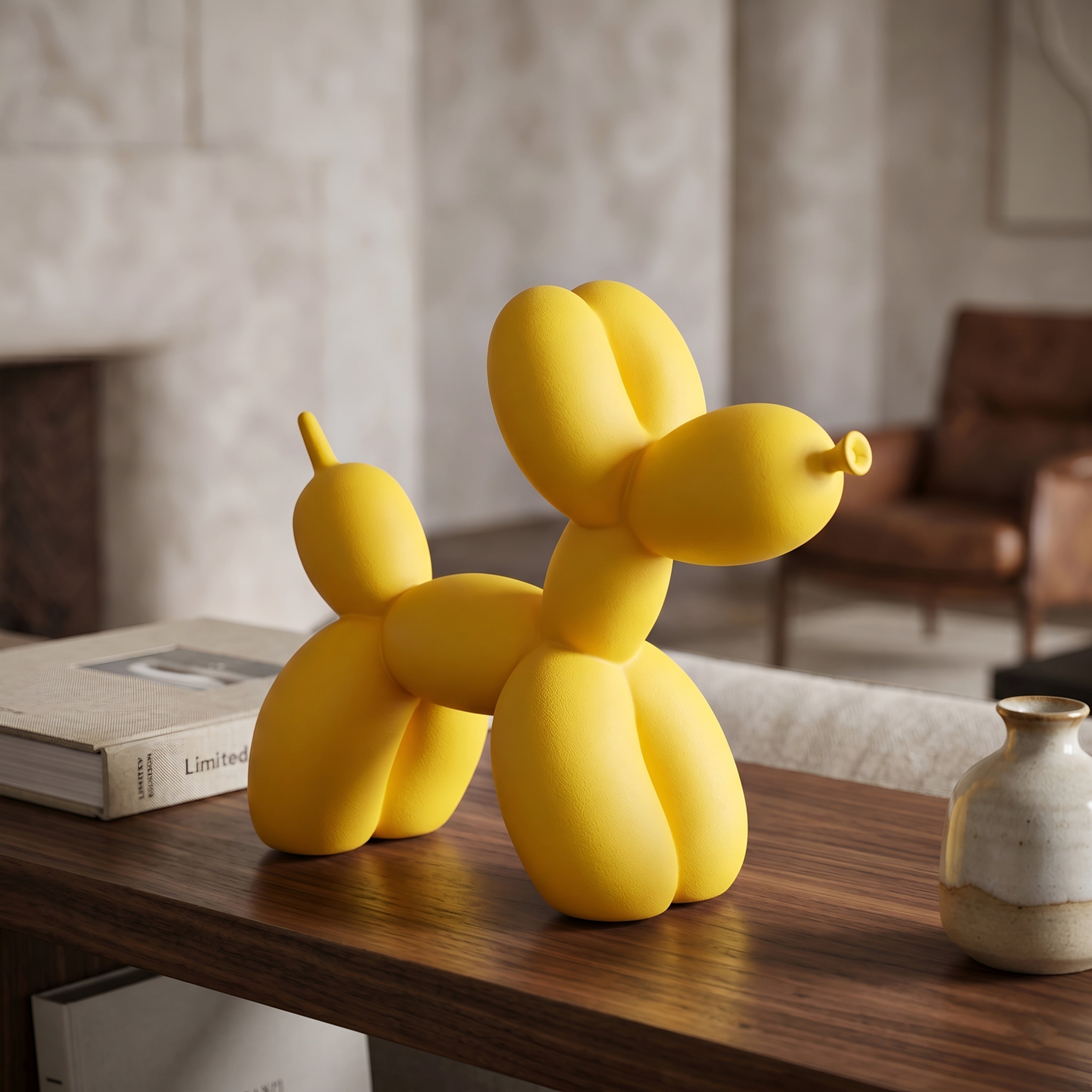 Ballooni Pup Sculpture – Modern Balloon Dog Decorative Art Figurine Living Room Bedroom Shelf Decor