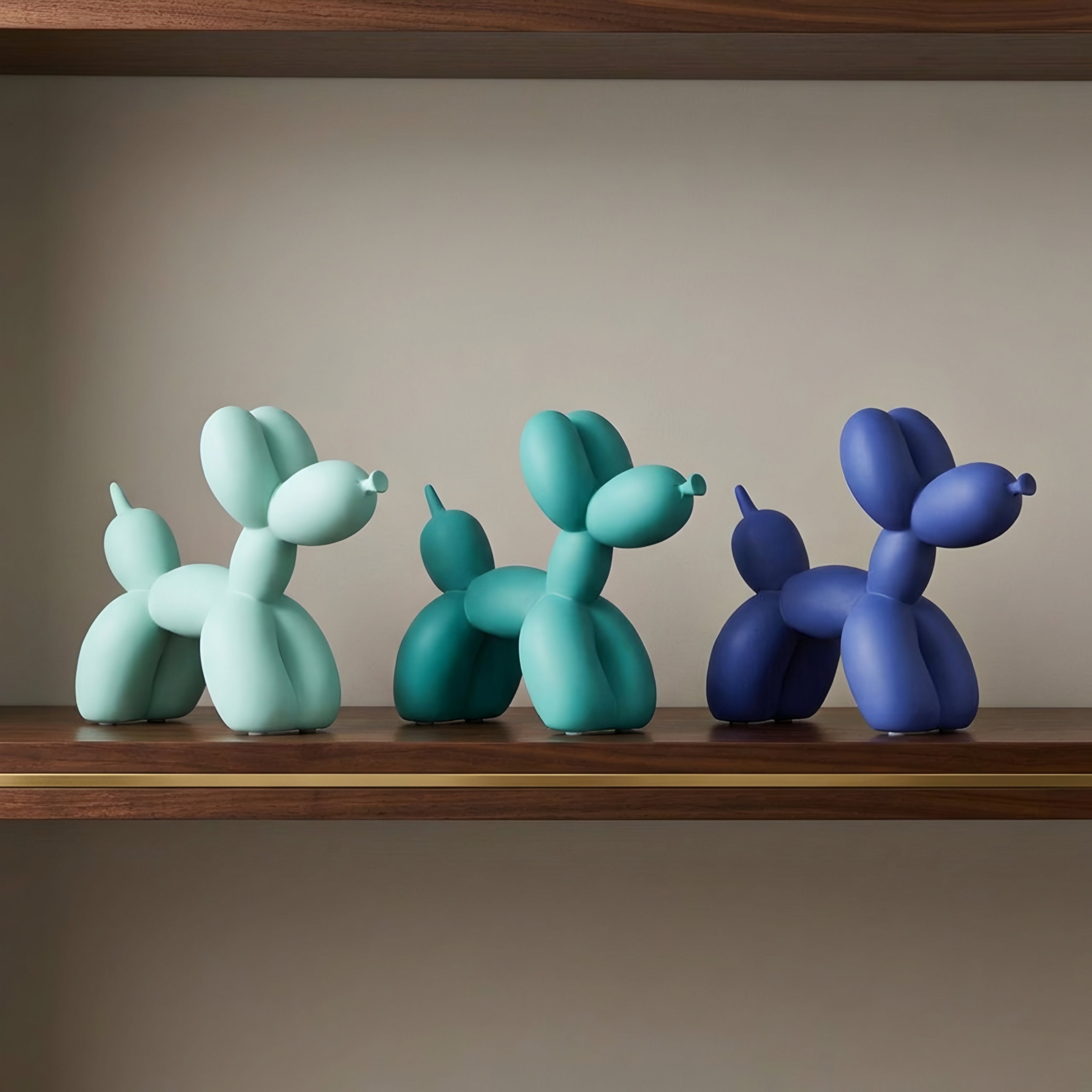 Ballooni Pup Sculpture – Modern Balloon Dog Decorative Art Figurine Living Room Bedroom Shelf Decor