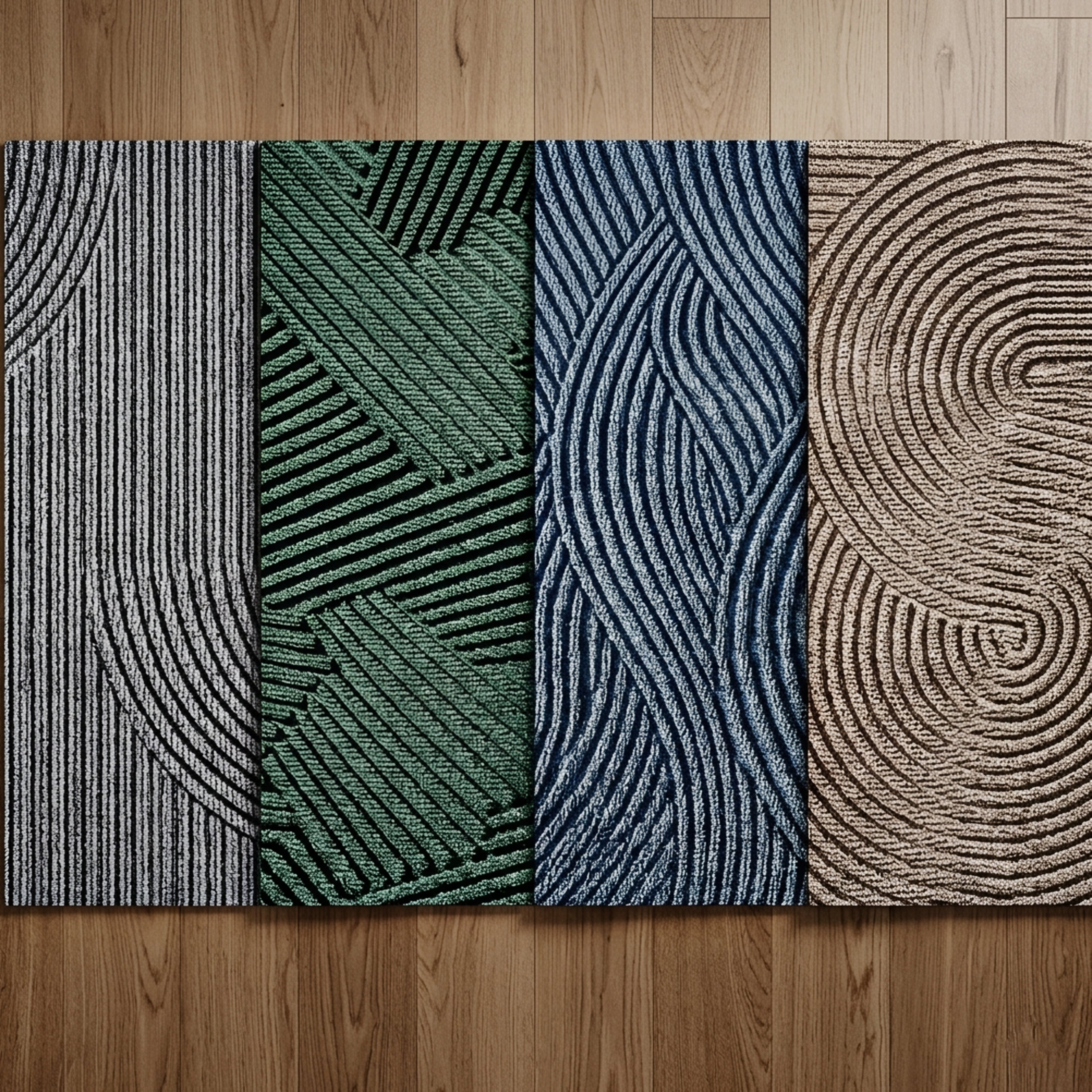 Stralen Geometric Door Mat – Modern Textured Entry Rug Indoor Outdoor Non-Slip Decorative Home Entryway