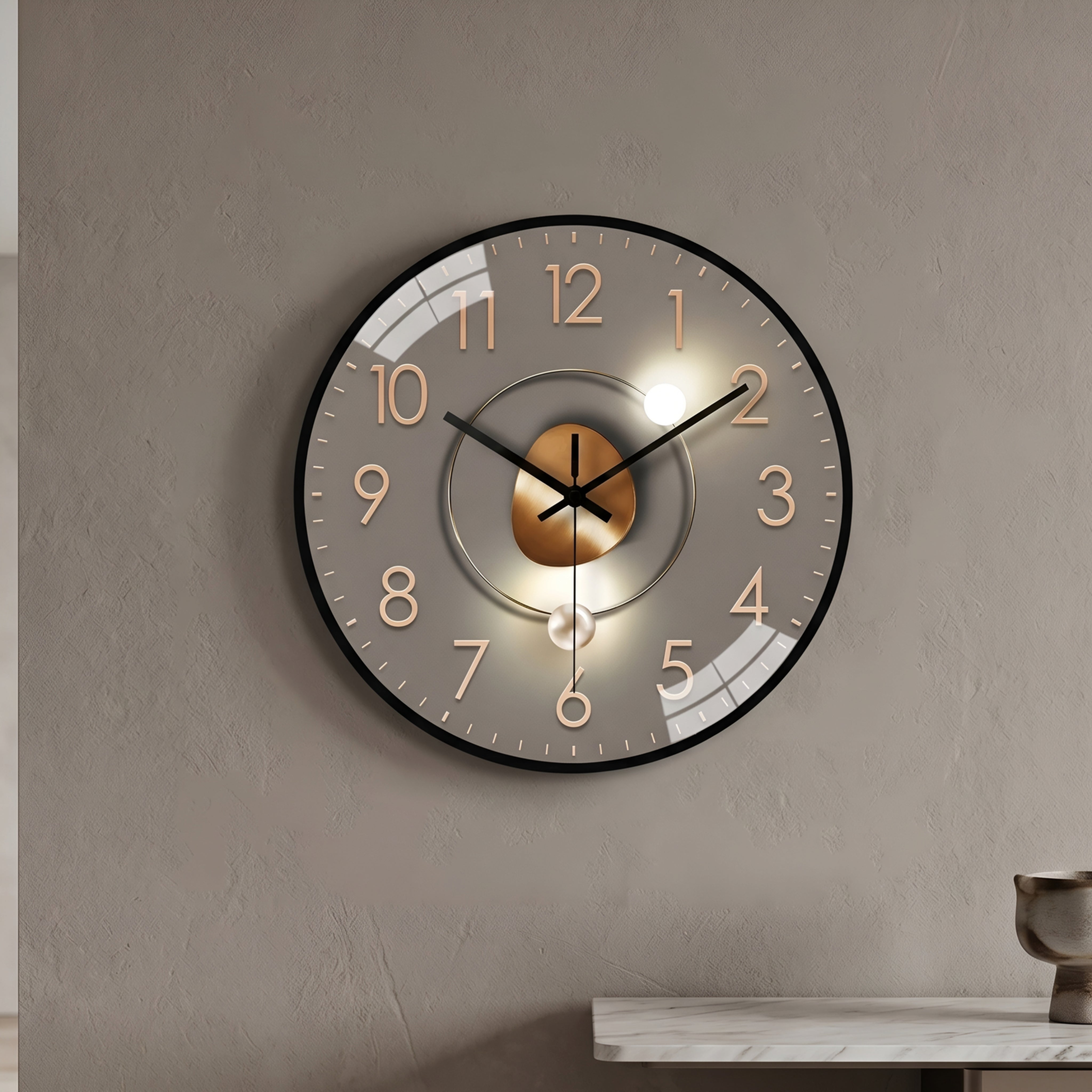 Solsyn Gradient Wall Clock – Silent Quartz Modern Decorative Living Room Bedroom Large Round