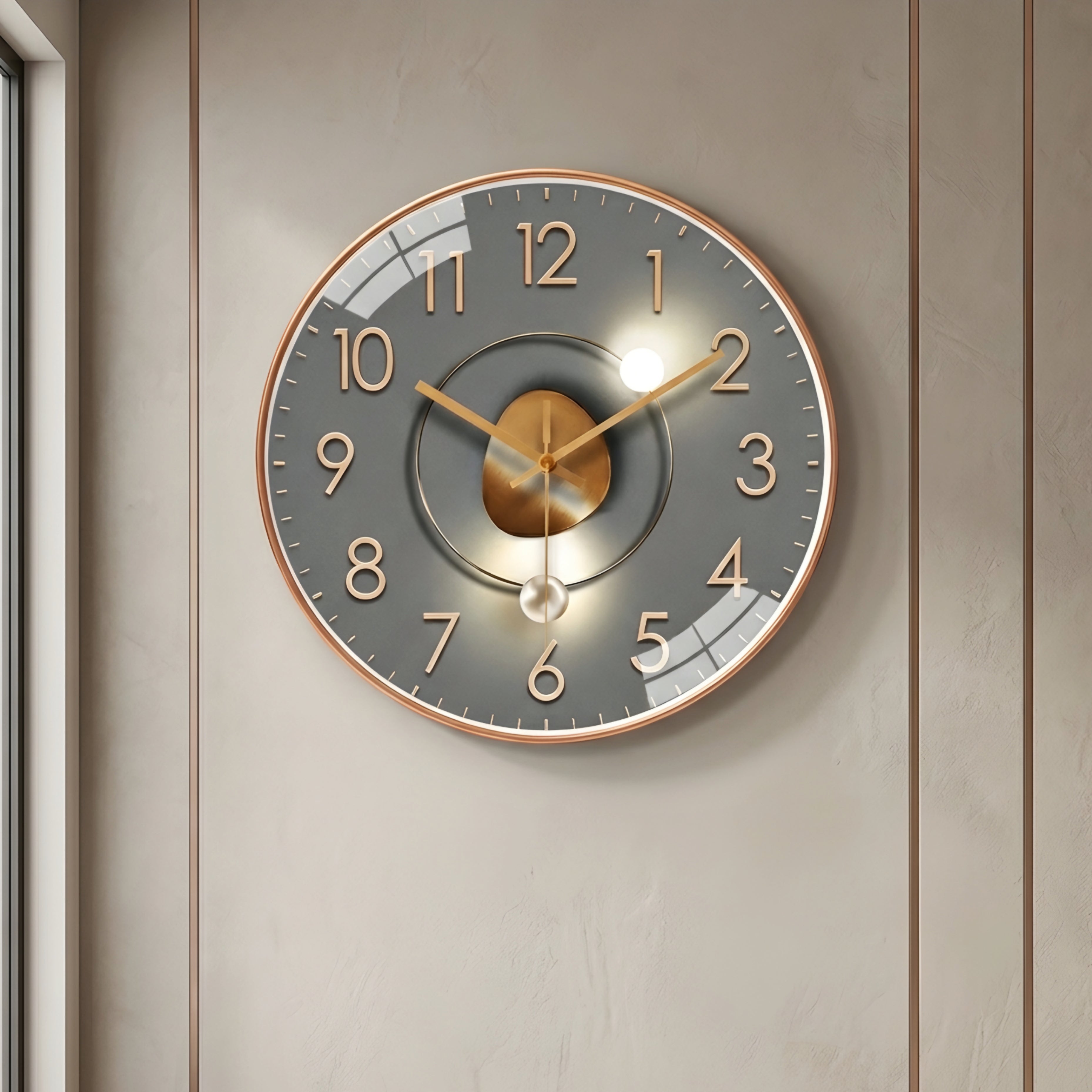 Solsyn Gradient Wall Clock – Silent Quartz Modern Decorative Living Room Bedroom Large Round
