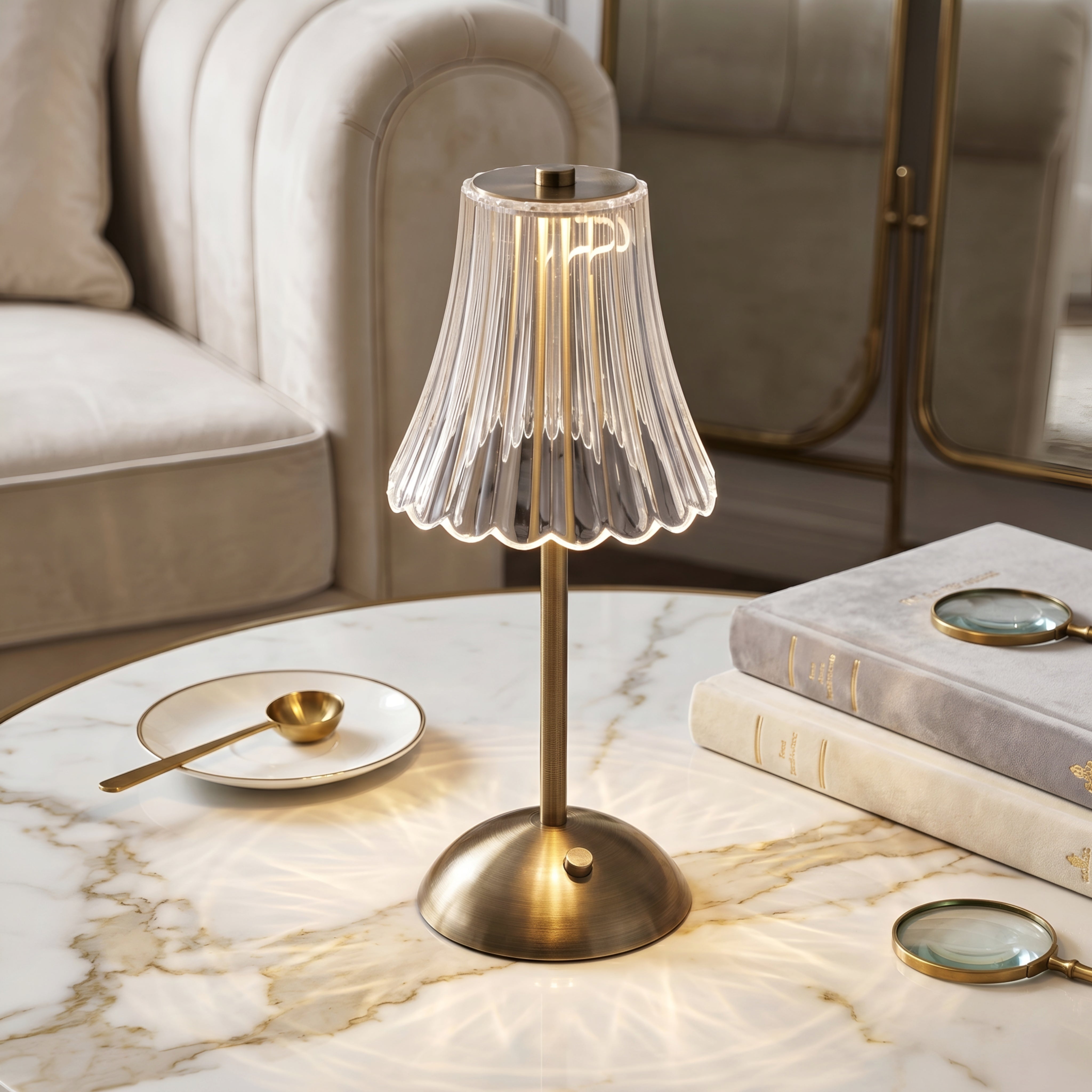 Ridella Table Lamp – LED Rechargeable Touch Sensor Dimmable Bedside Desk Light Modern Decorative