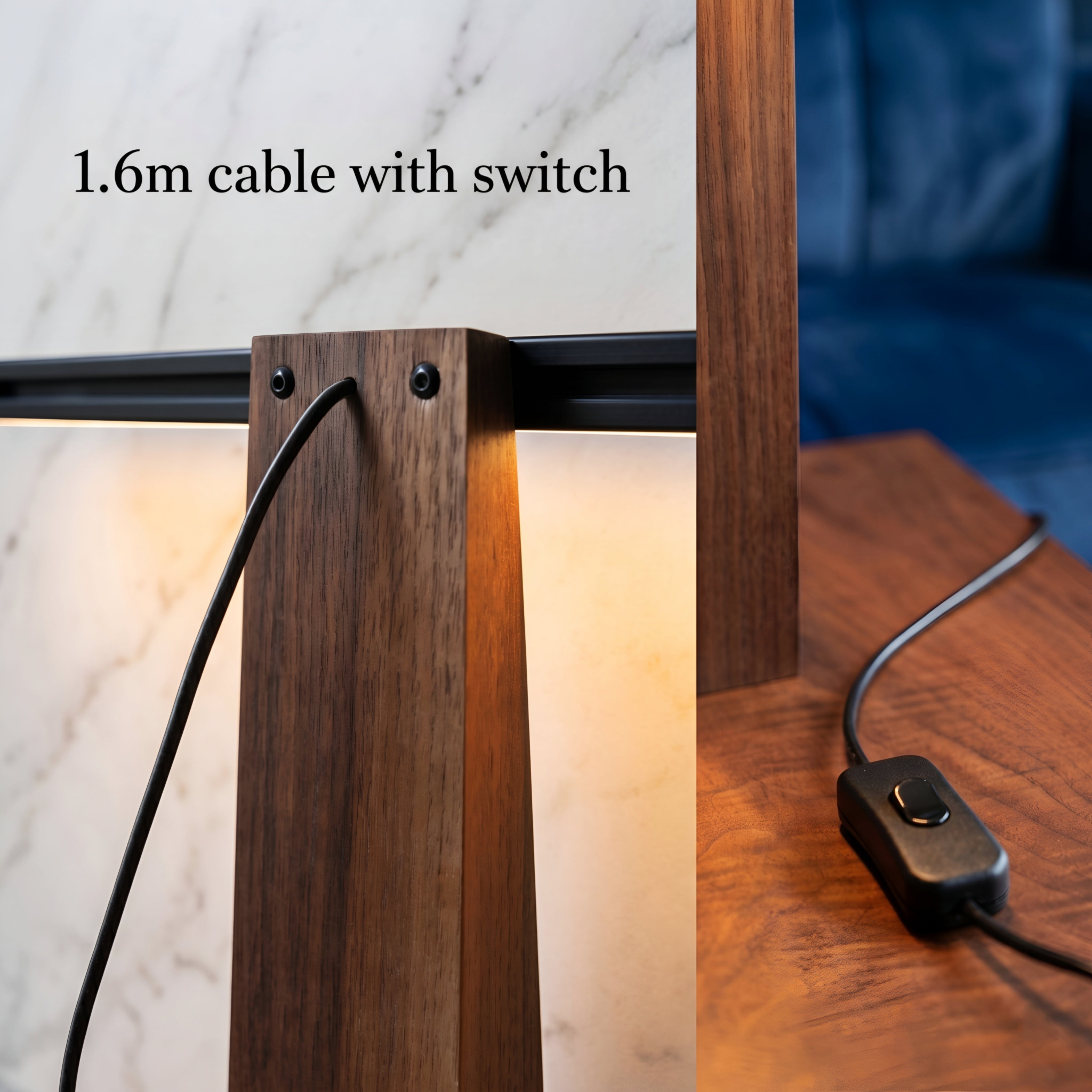 Galdren Desk Lamp – LED Modern Walnut Wood Table Light Office Bedroom Living Room Minimalist Lighting