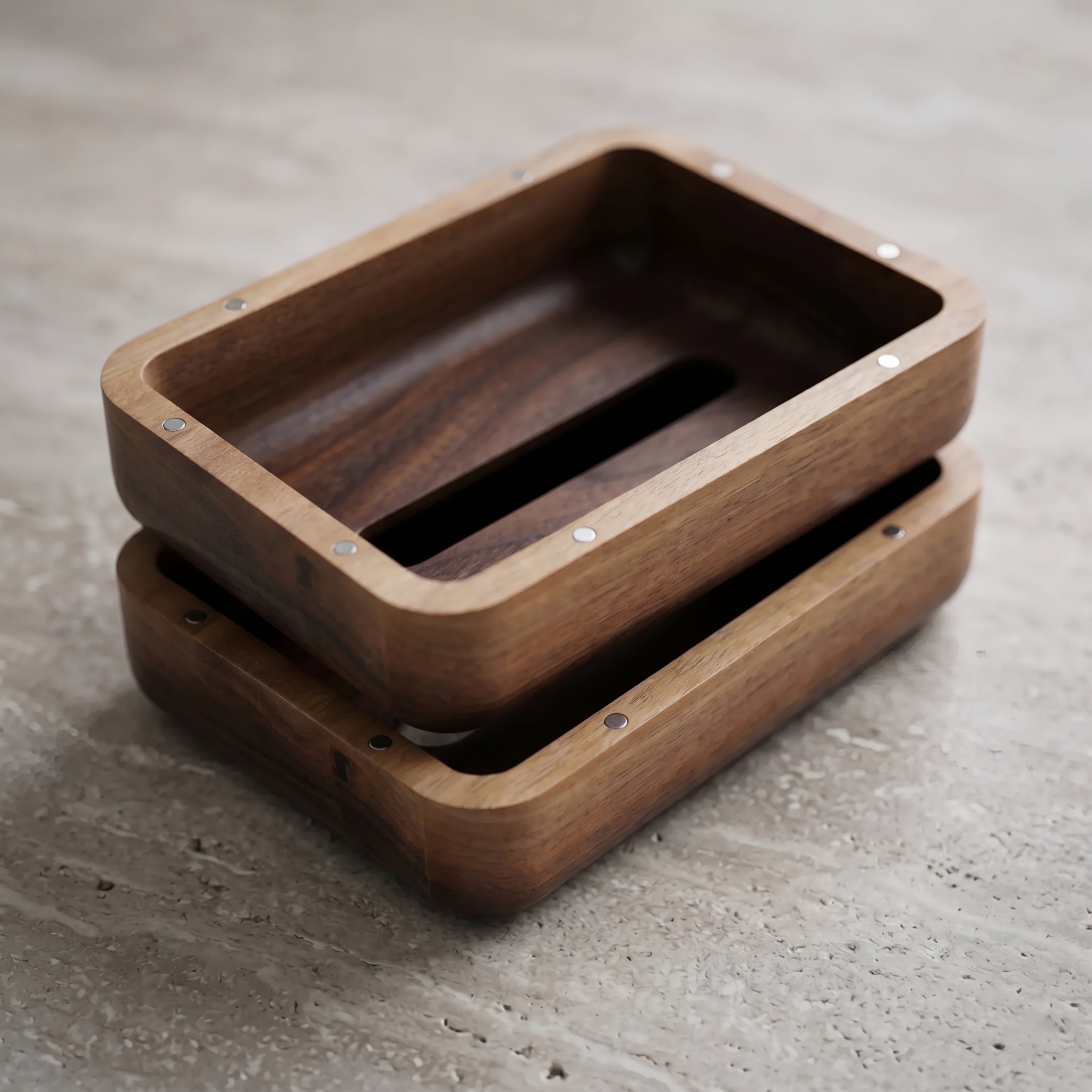 Havren Wood Tissue Box – Walnut Solid Wood Rectangular Tissue Holder Magnetic Lid Minimalist Bathroom Bedroom