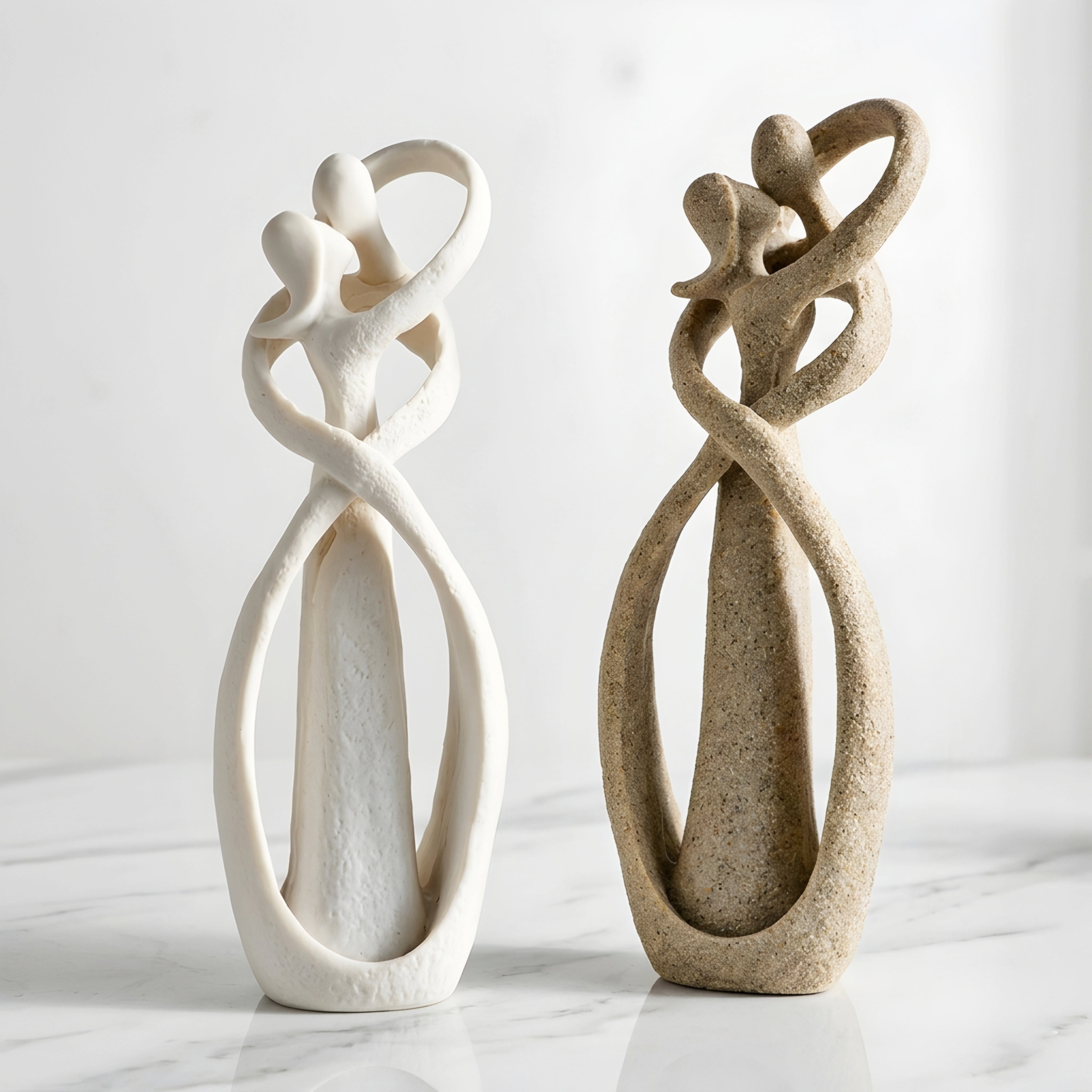 Entwine Embrace Sculpture – Abstract Couple Figurine Modern Home Decor Living Room Bedroom Mantel