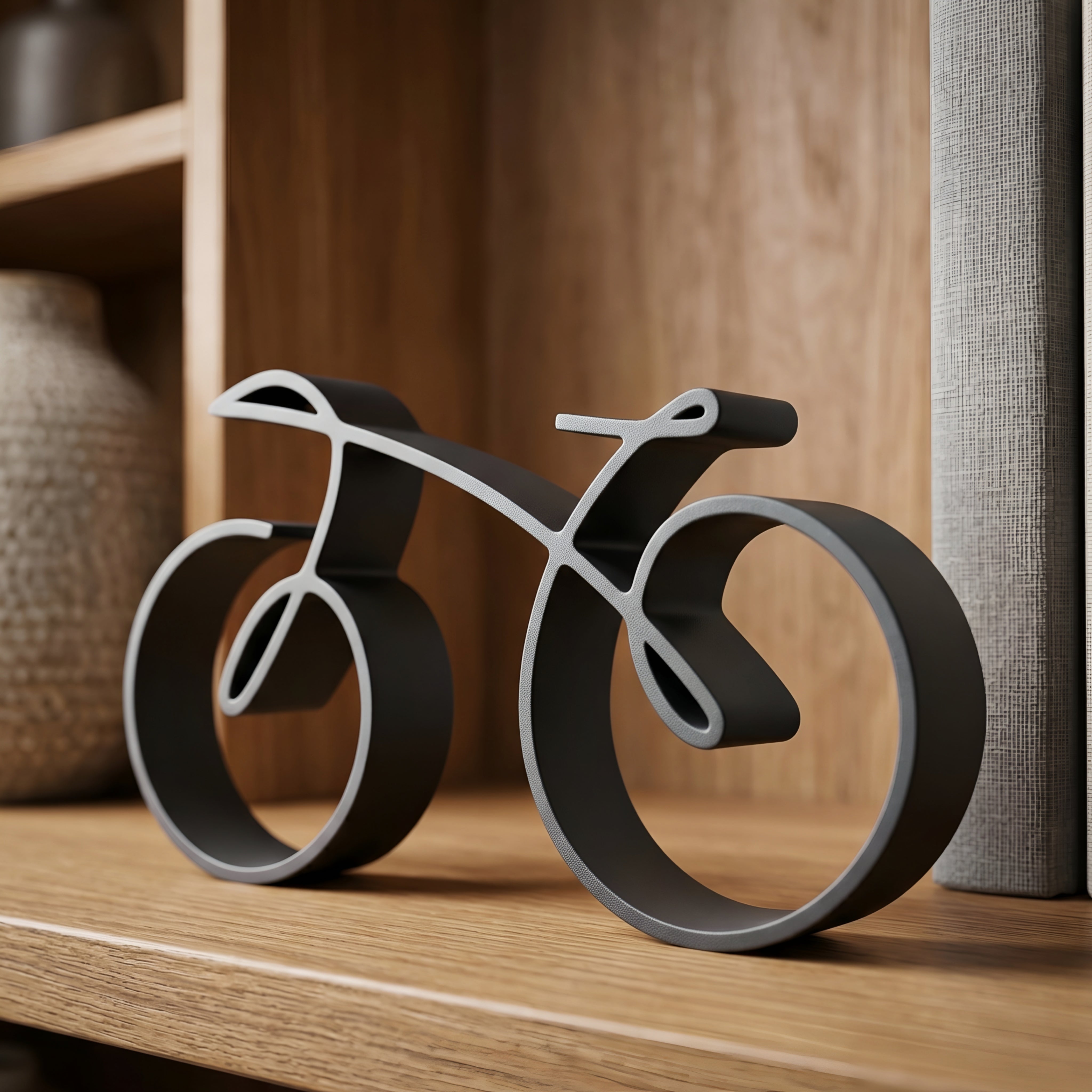 Veklo Bicycle Sculpture – Modern Metal Desk Decor Minimalist Office Home Decorative Art Piece