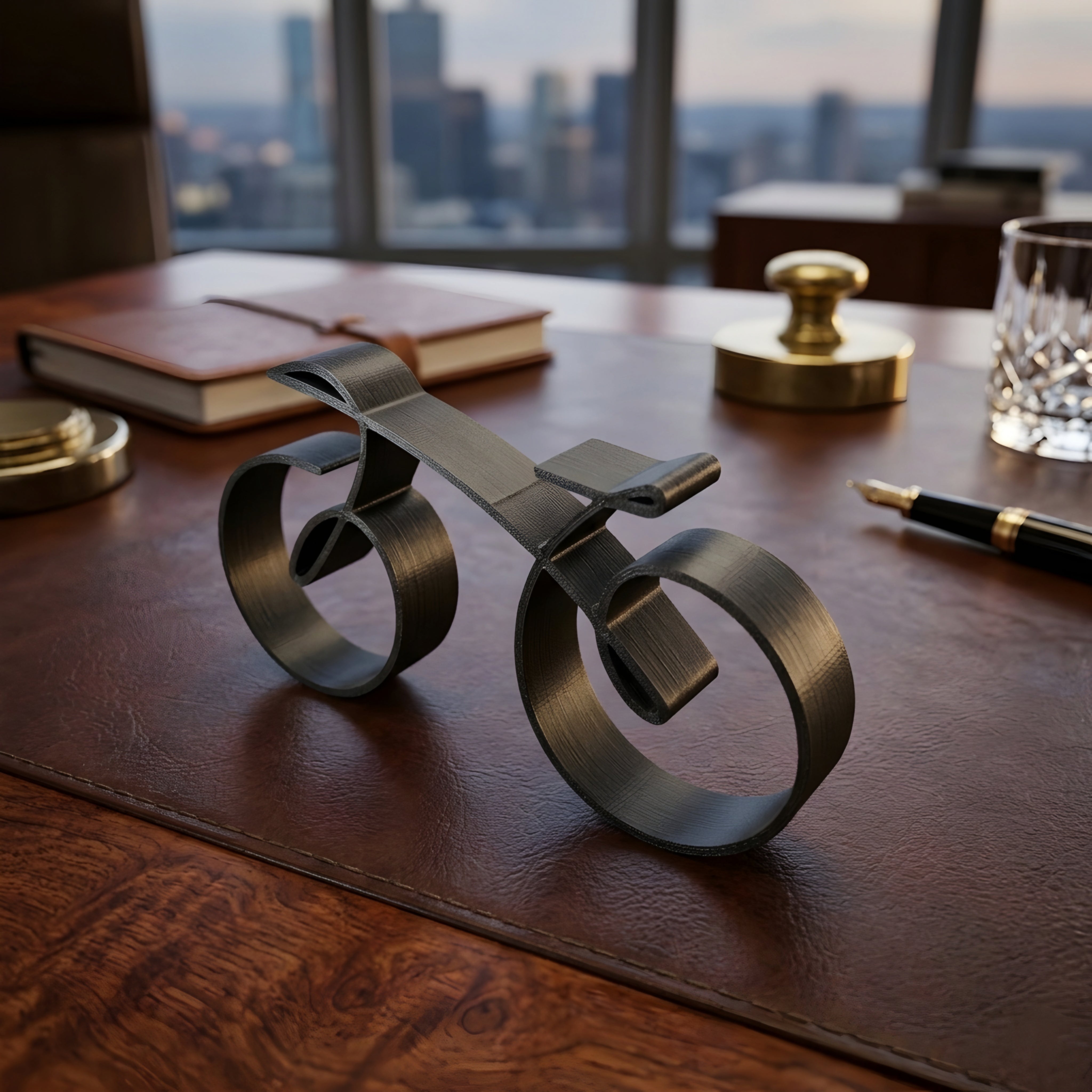 Veklo Bicycle Sculpture – Modern Metal Desk Decor Minimalist Office Home Decorative Art Piece
