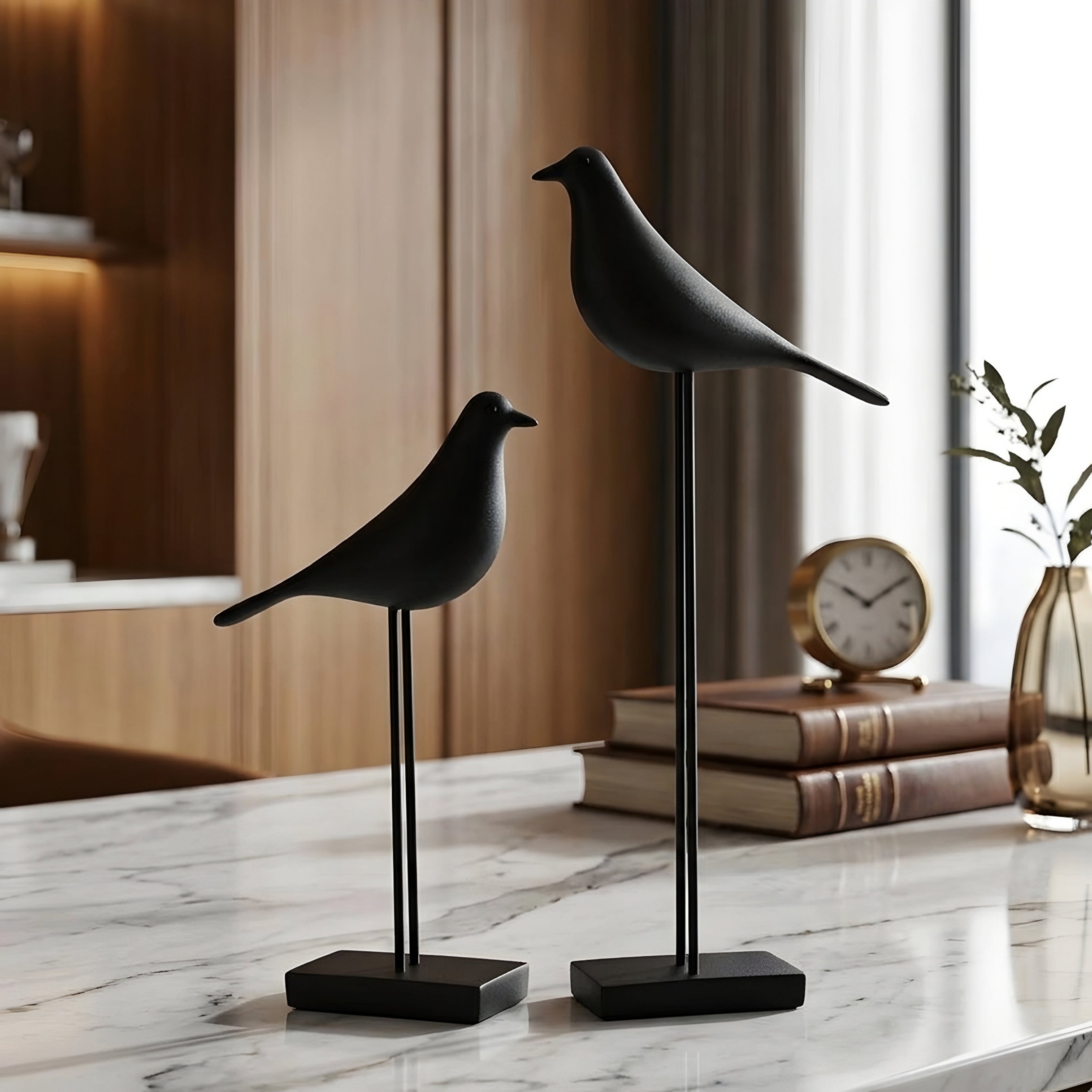 Avius Bird Figurine – Minimalist Decorative Sculpture Modern Home Decor Standing Accent Piece