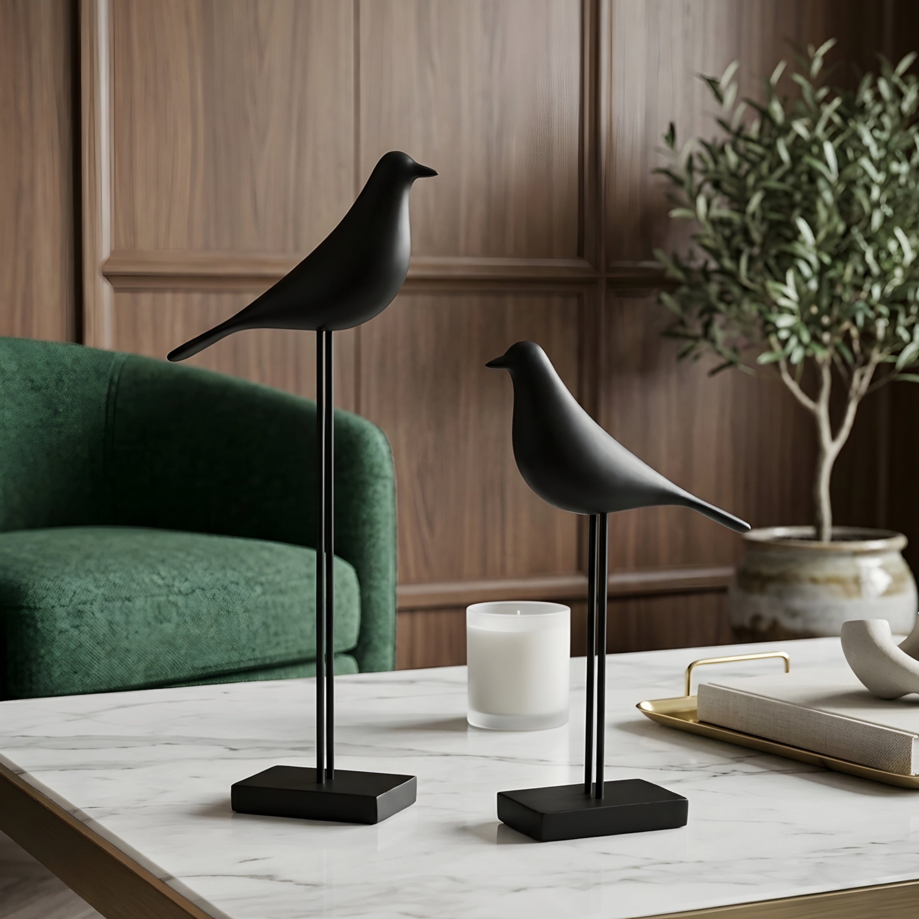 Avius Bird Figurine – Minimalist Decorative Sculpture Modern Home Decor Standing Accent Piece