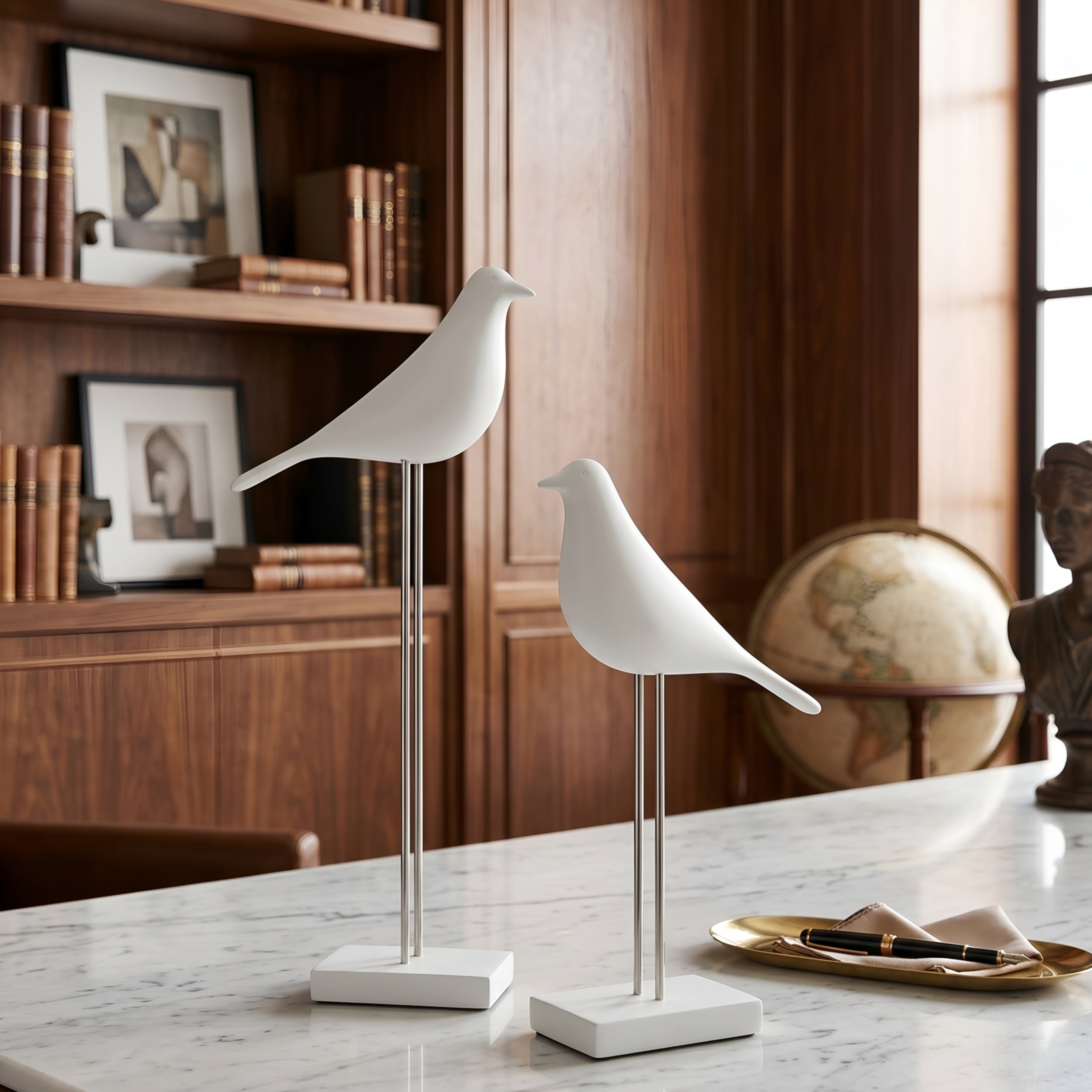 Avius Bird Figurine – Minimalist Decorative Sculpture Modern Home Decor Standing Accent Piece