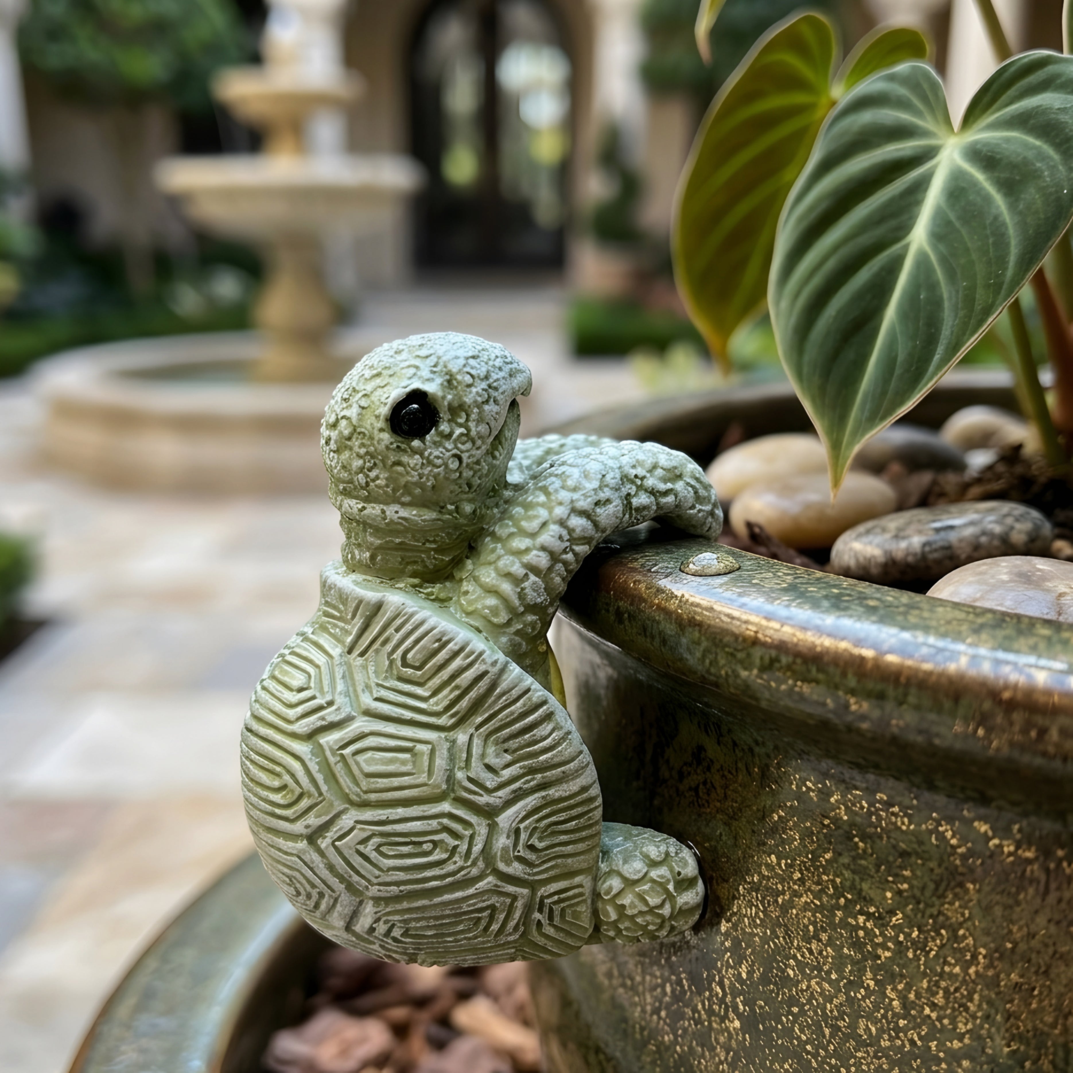 Terravine Climbing Turtle Pot Hanger – Garden Decor Planter Hook Outdoor Living Room Decorative Accent