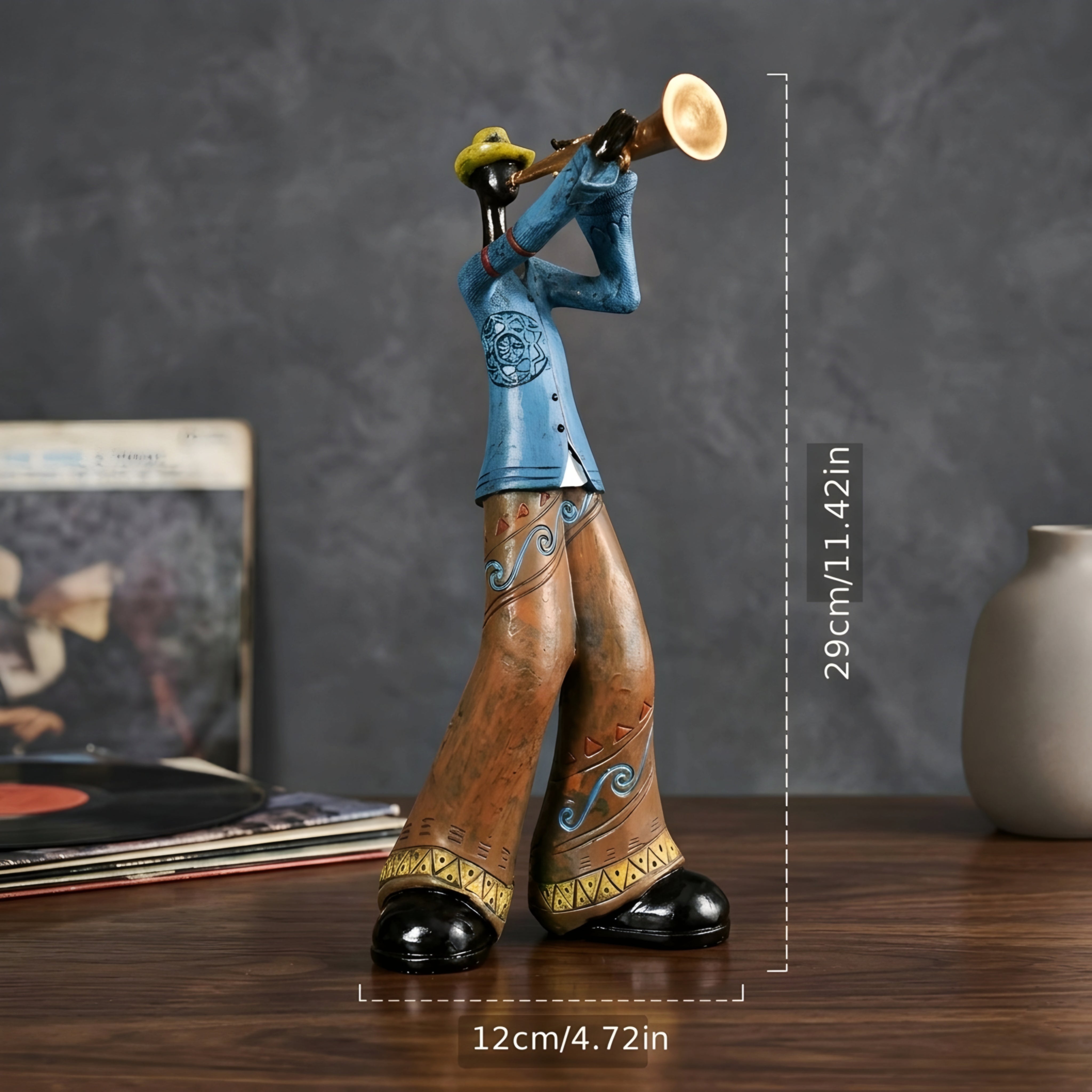 Rhapsody Jazz Band Resin Sculpture Set – Handpainted Musician Figurines Home Decor Living Room Table