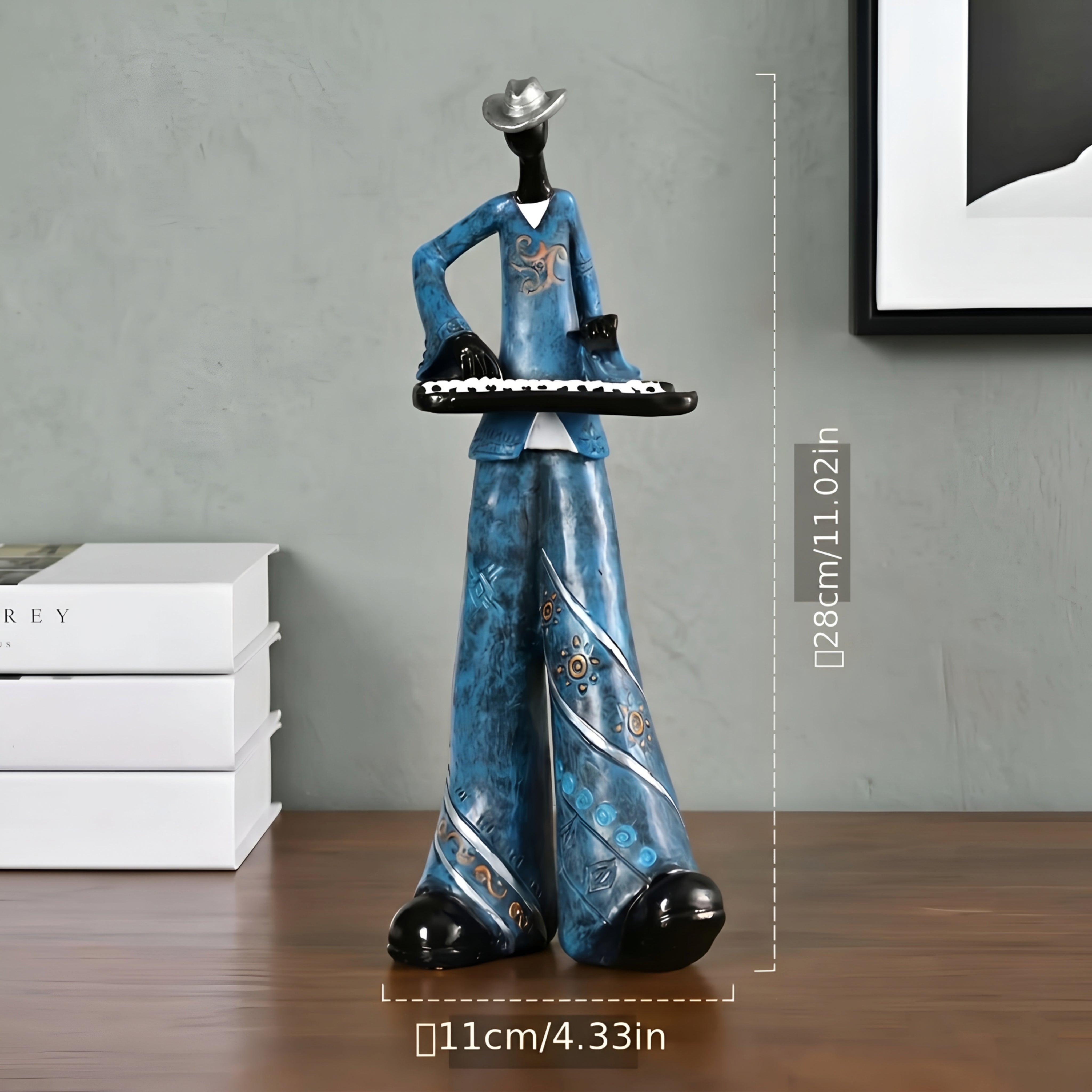 Rhapsody Jazz Band Resin Sculpture Set – Handpainted Musician Figurines Home Decor Living Room Table