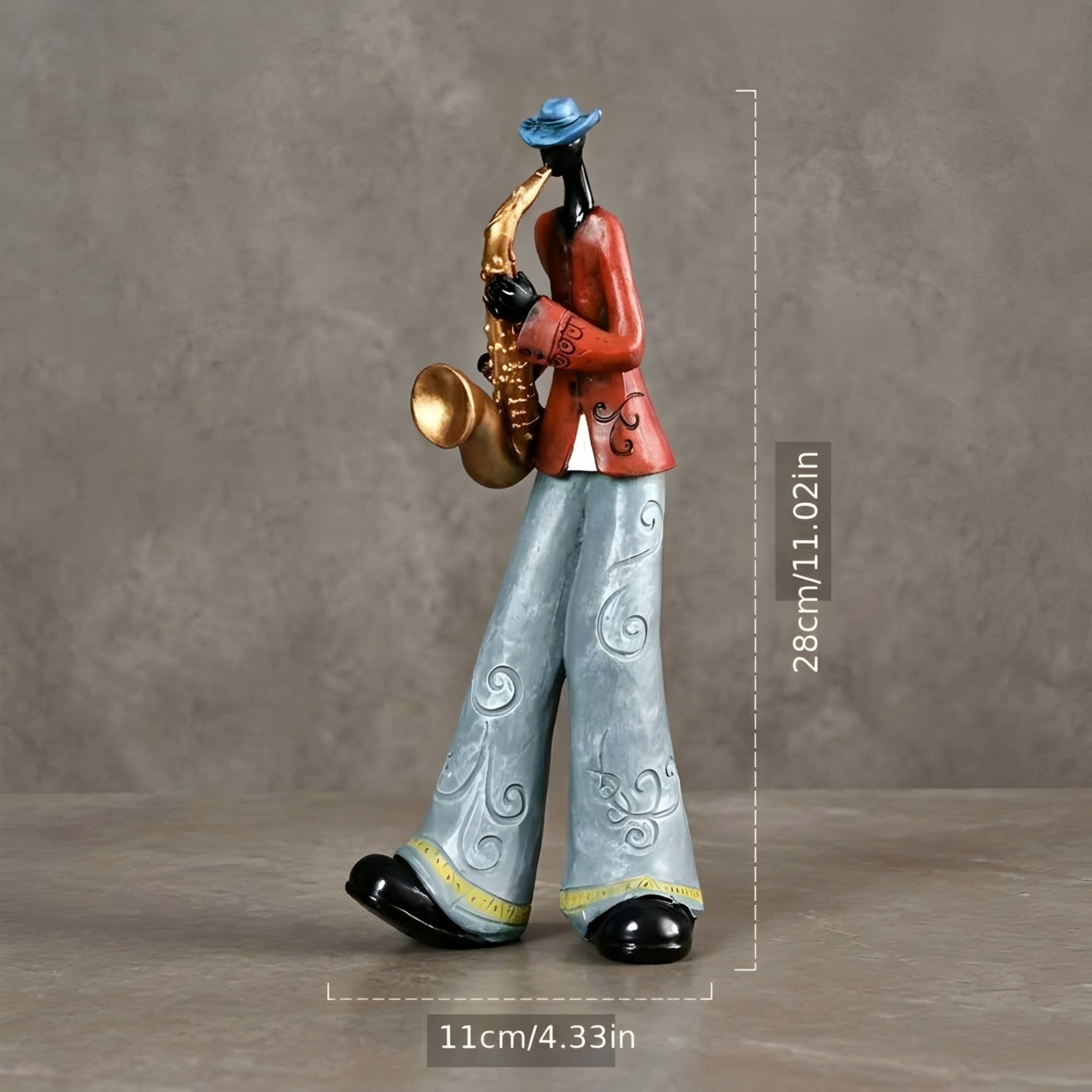 Rhapsody Jazz Band Resin Sculpture Set – Handpainted Musician Figurines Home Decor Living Room Table