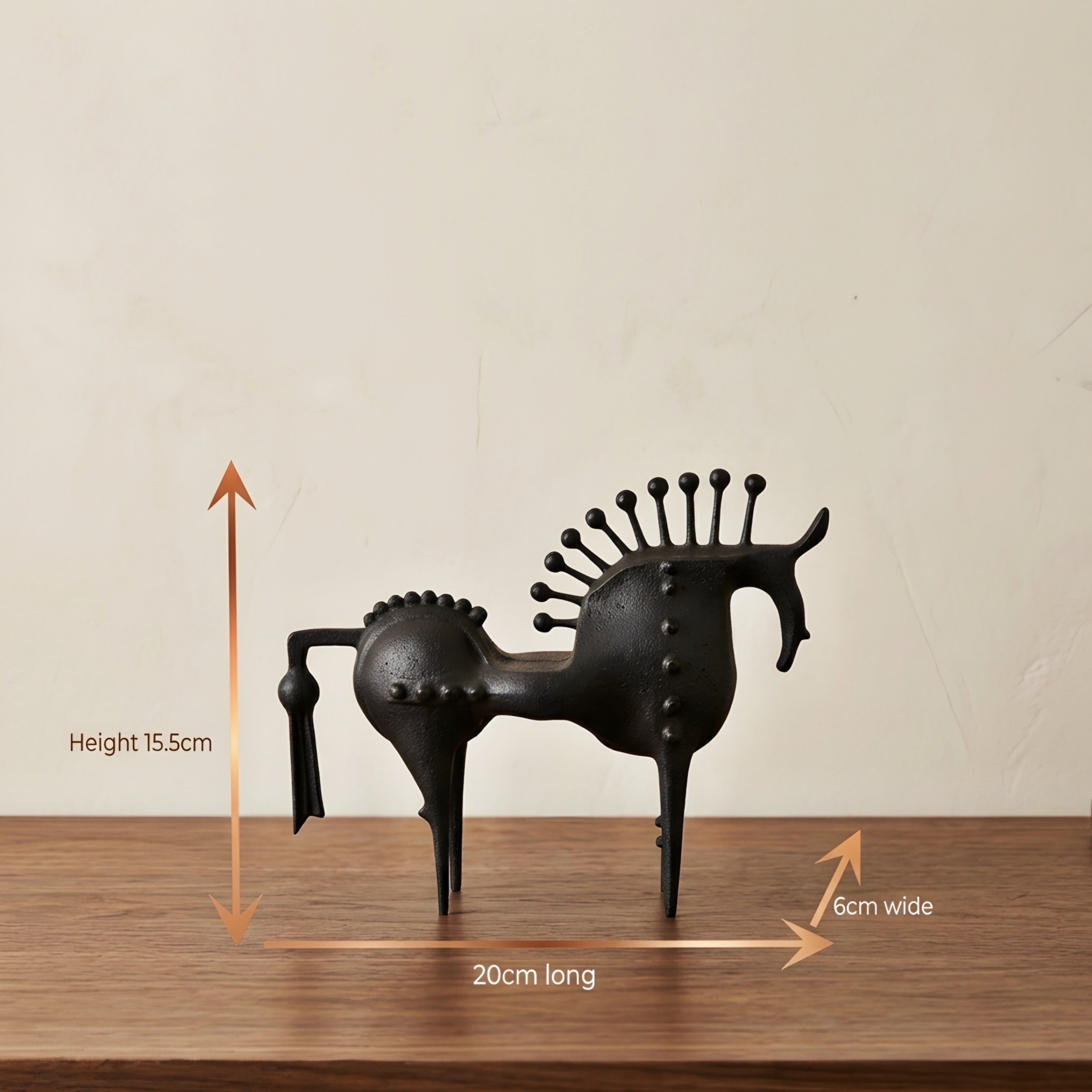 Equiro Decorative Horse Sculpture – Black Metal Modern Living Room Table Decor Accent Piece