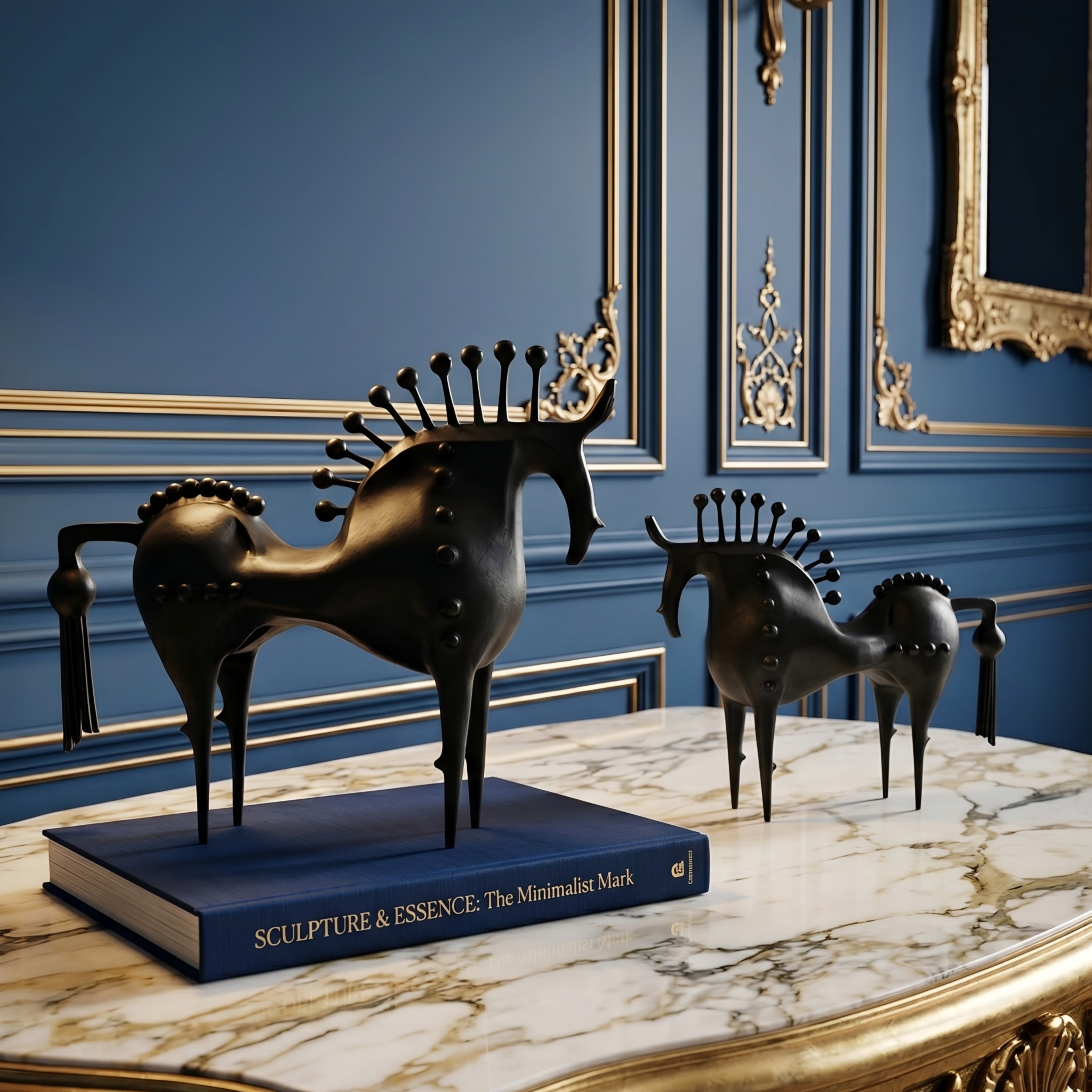 Equiro Decorative Horse Sculpture – Black Metal Modern Living Room Table Decor Accent Piece