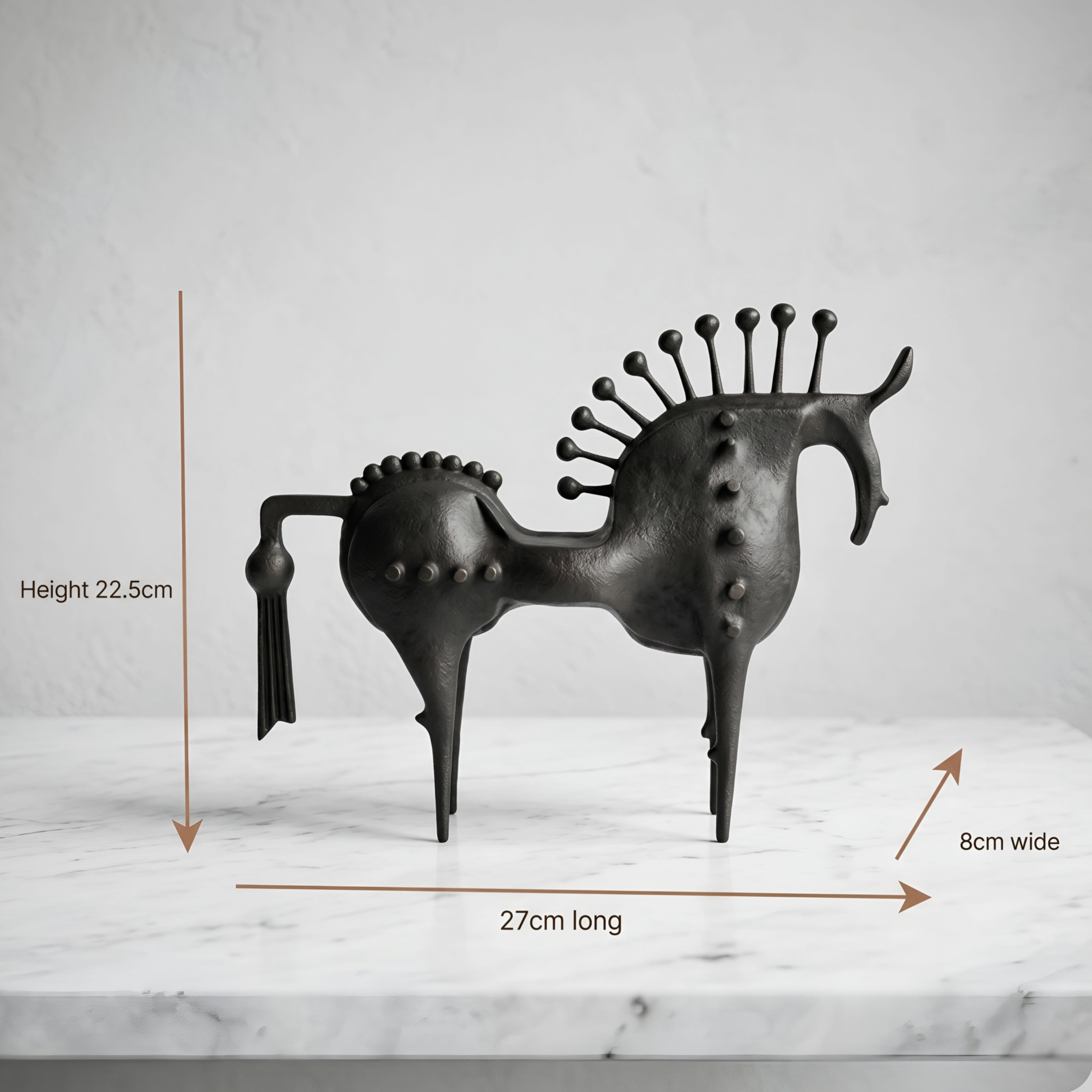 Equiro Decorative Horse Sculpture – Black Metal Modern Living Room Table Decor Accent Piece