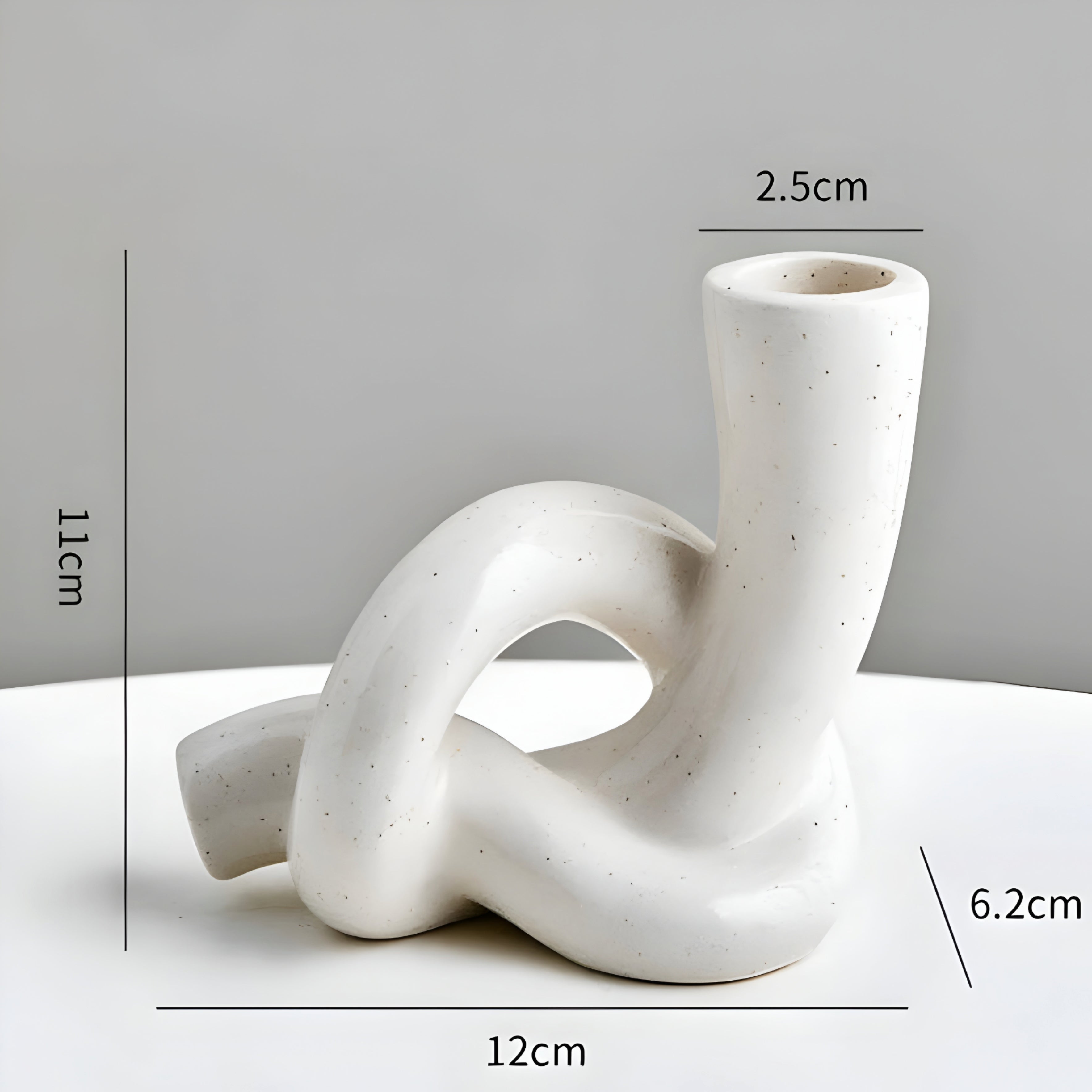 Knotera Ceramic Candle Holder – Modern White Sculptural Decorative Centerpiece Living Room Table
