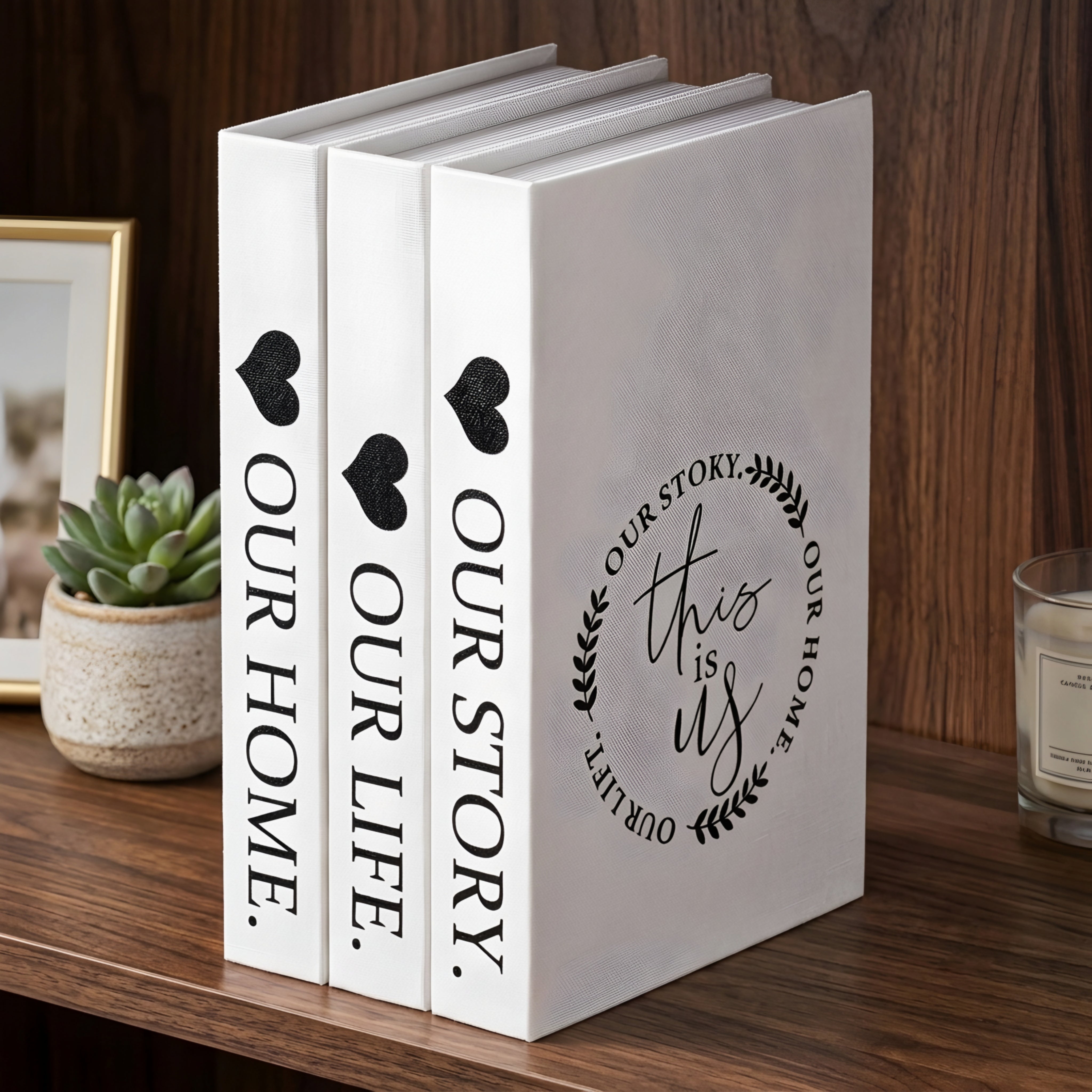 Storica Book Stack Decor – Decorative White Faux Books Living Room Bedroom Coffee Table Centerpiece